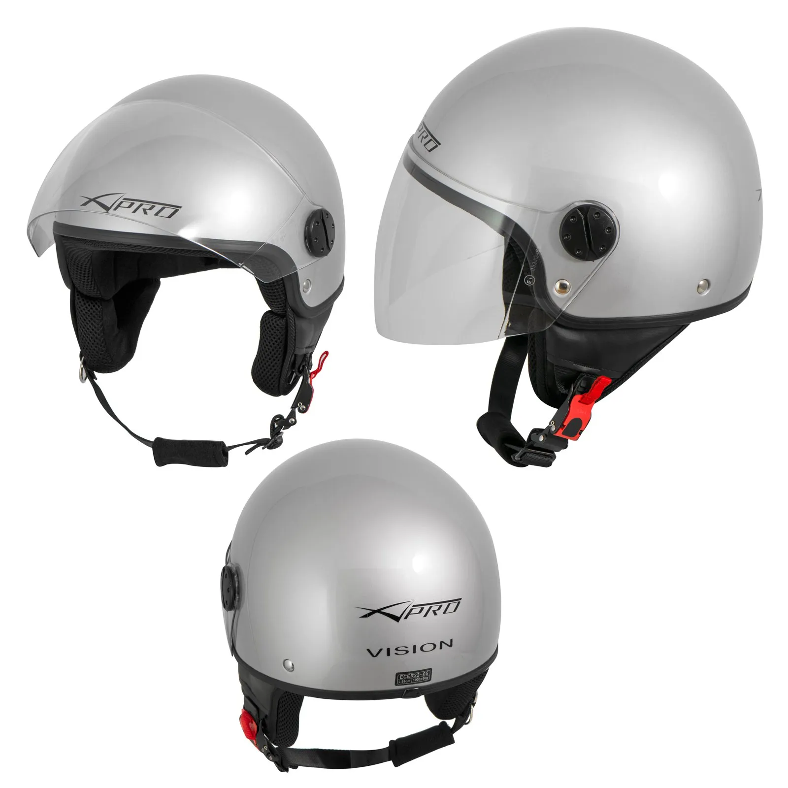 Casco Jet Demi Scooter Moto Omologato ECE 22 Visiera Antigraffio SonicMoto