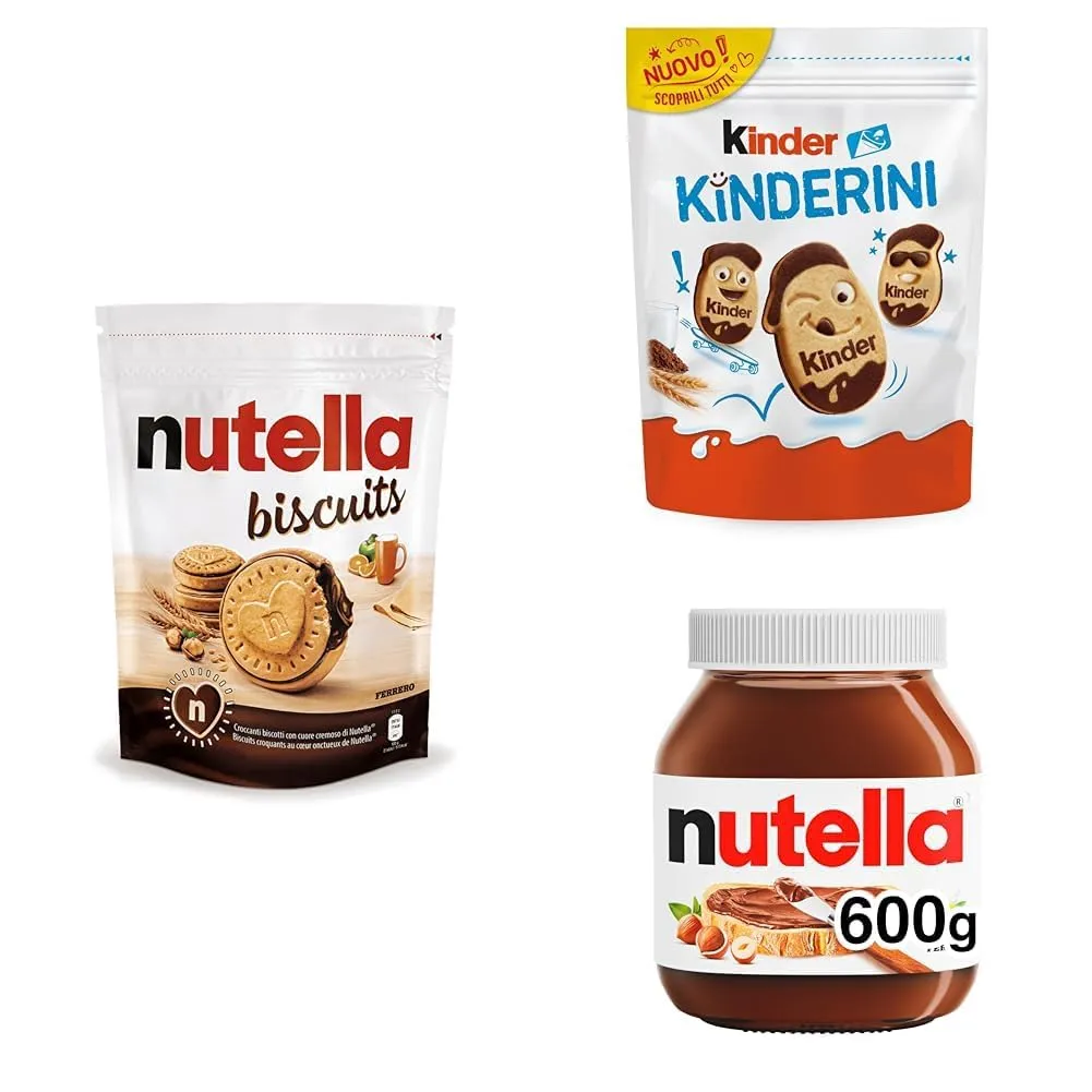 Mix Colazione Kinder & Nutella: Kinderini, Nutella Biscuits, Crema Spalmabile