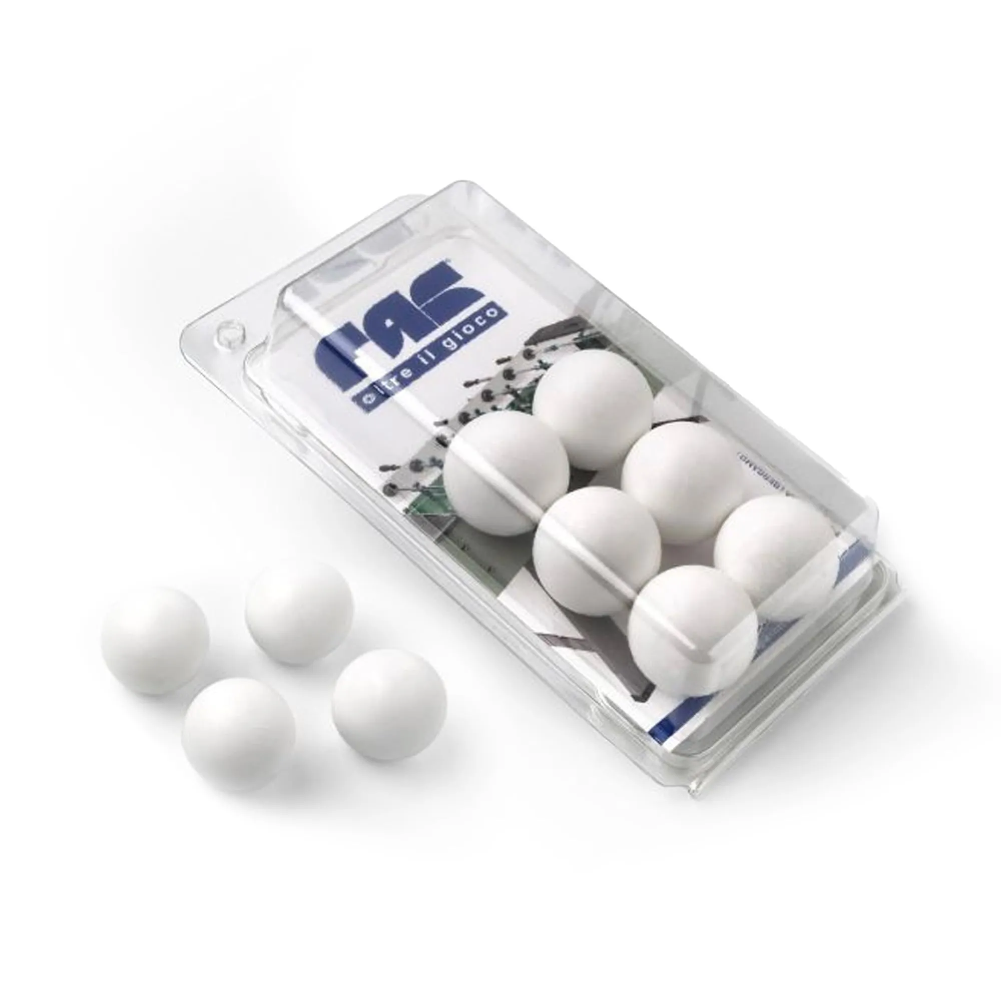 FAS PENDEZZA Blister 10 Palline Calcio Balilla - Set di 10 Palline Bianche