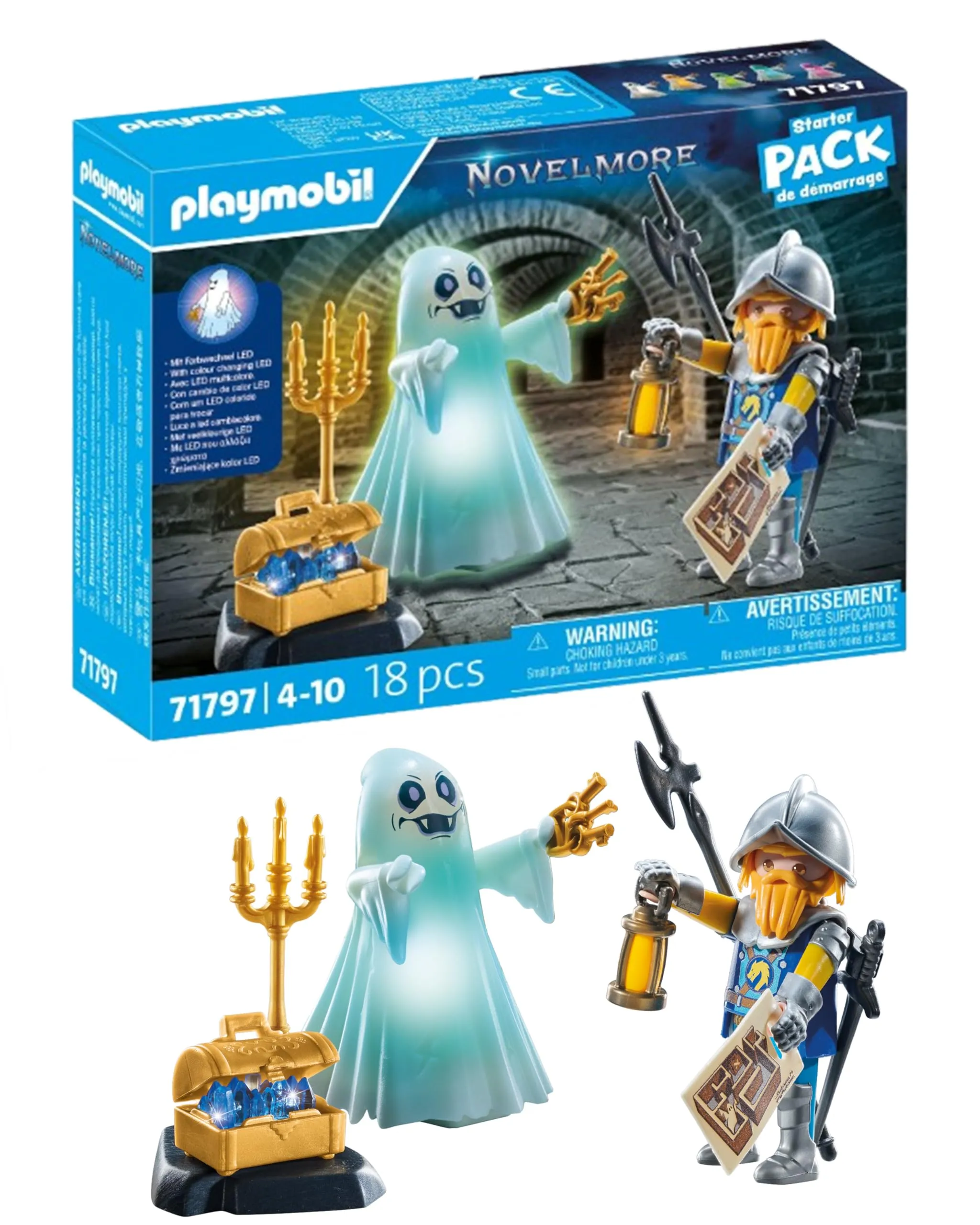 PLAYMOBIL Novelmore Fantasma Luminoso e Cavaliere 71797