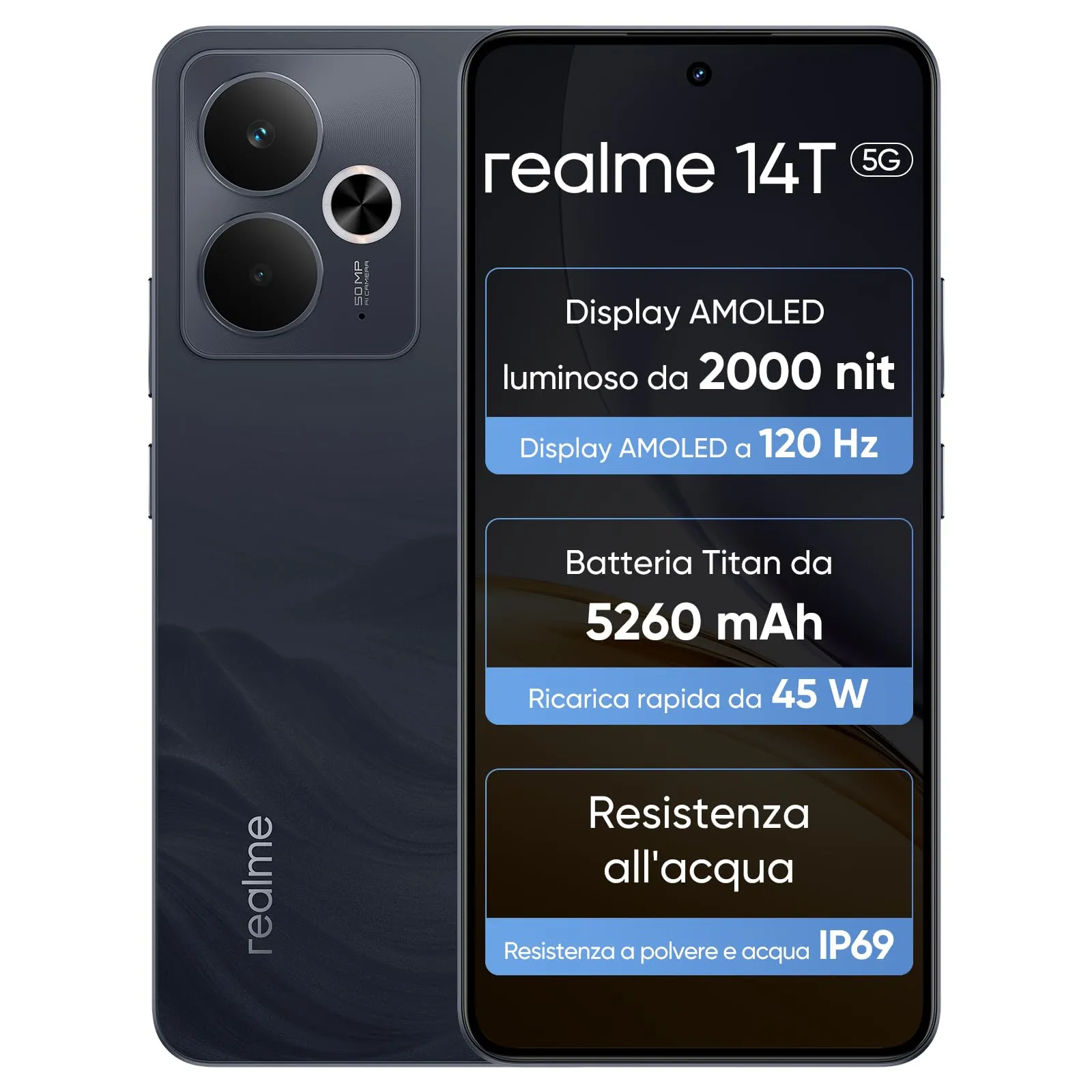 realme 14T 5G Ossidiana Nera (Senza adattatore)