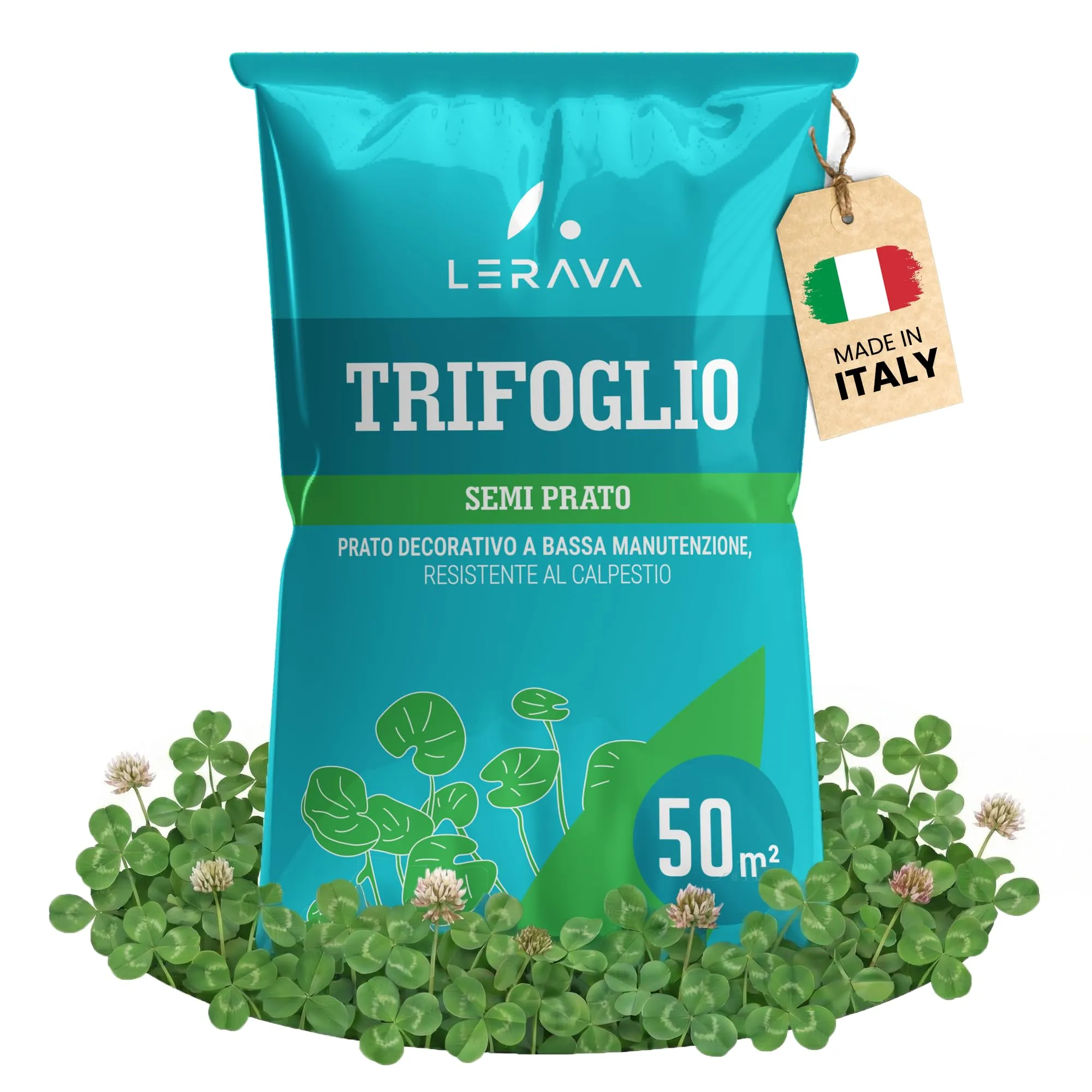 LERAVA® Trifoglio Nano semi prato [Non Richiede Taglio] - 50m² - 200g