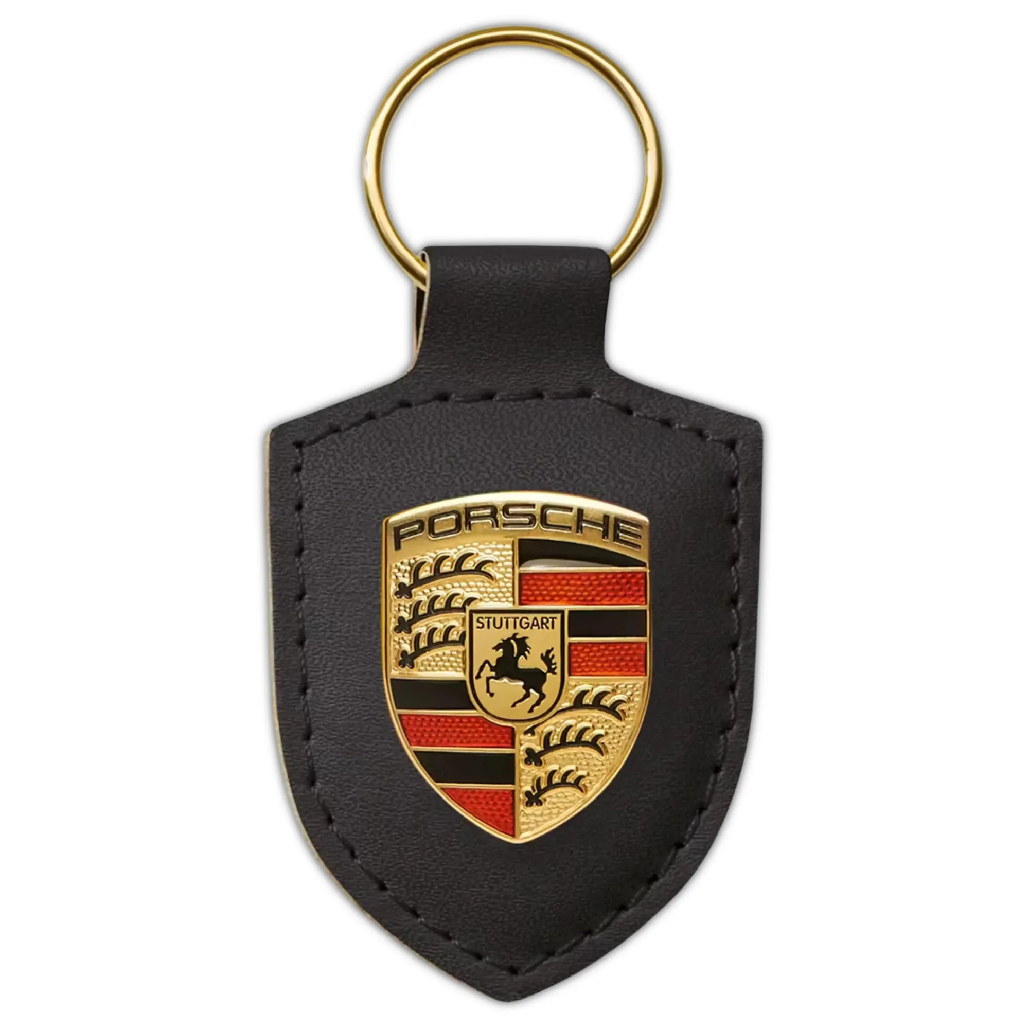 Portachiavi Porsche con Stemma Originale - Nero