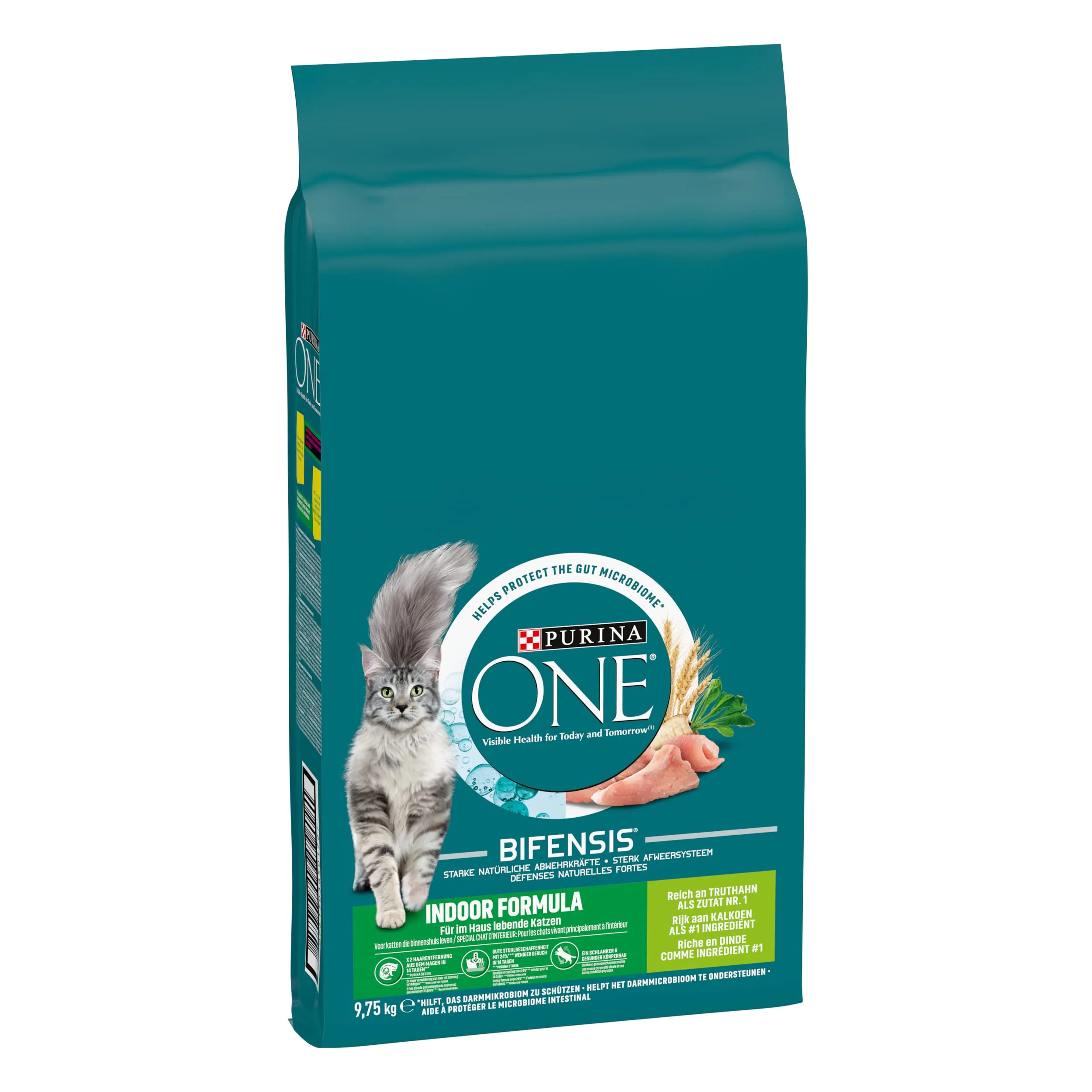 PURINA ONE Bifensis Indoor Formula Crocchette per Gatti Adulti con Tacchino e Cereali Integrali - 9.75kg
