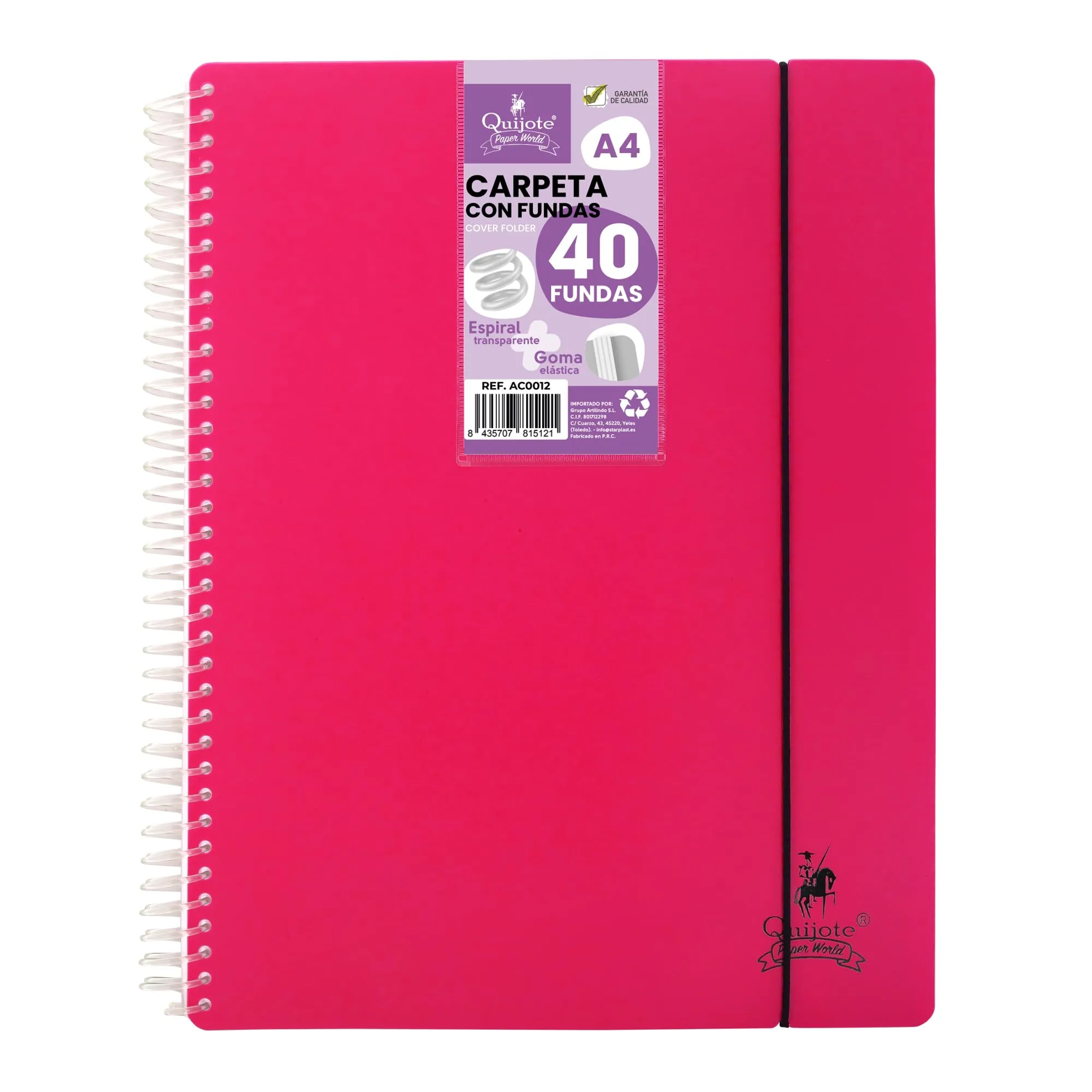 Cartella a Spirale Flessibile Starplast Rosa - 40 Copertine A4