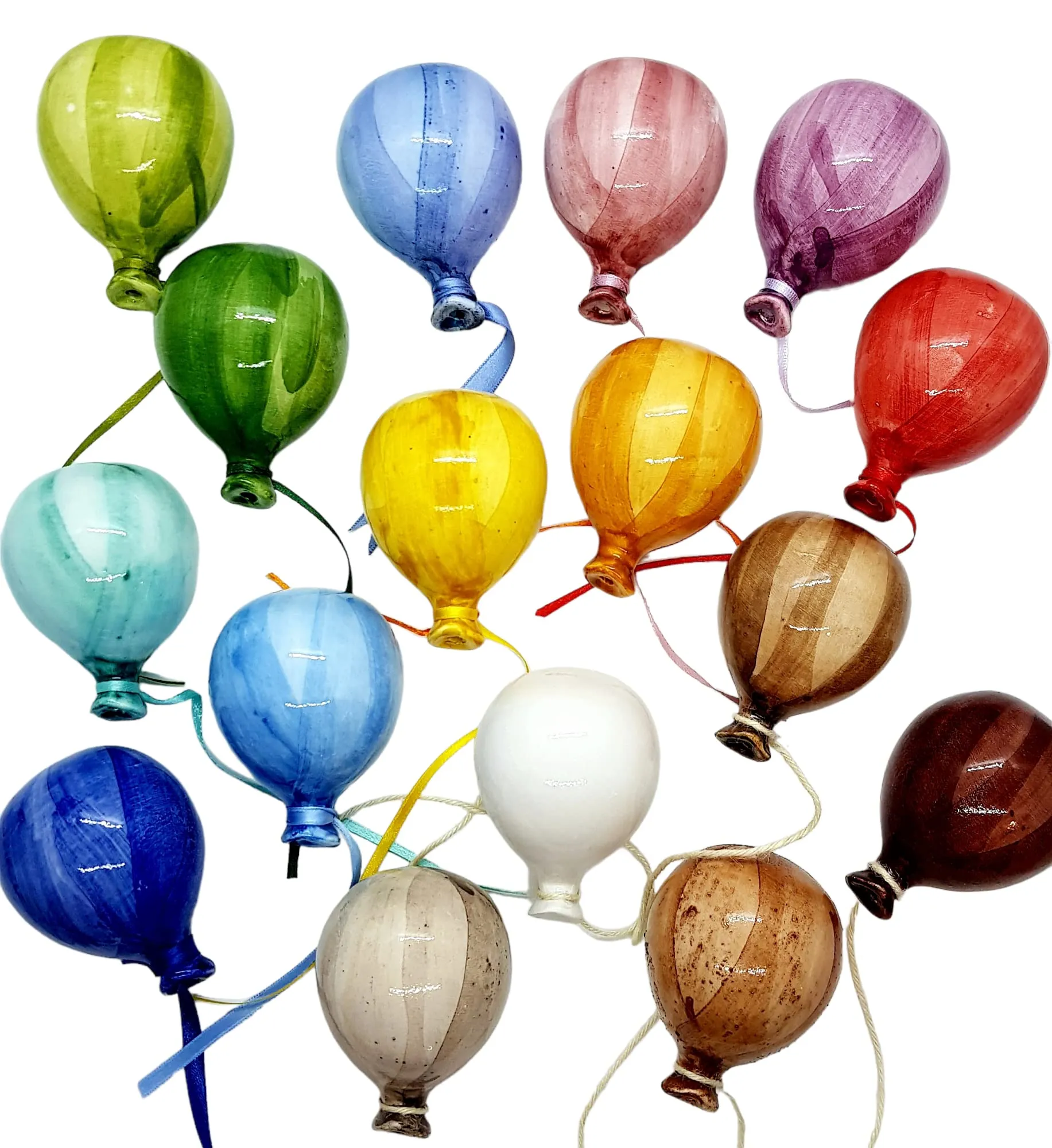 Set di 16 Palloncini Decorati a mano Le Ceramiche del Castello Nina Palomba Made in Italy