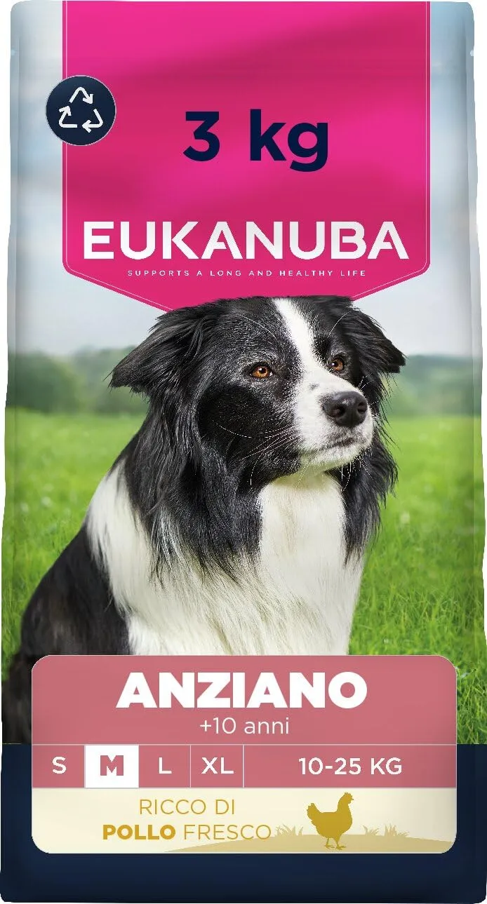 Eukanuba Senior Medium Breed Pollo Fresco 3kg - Mangime Secco Premium per Cani Anziani