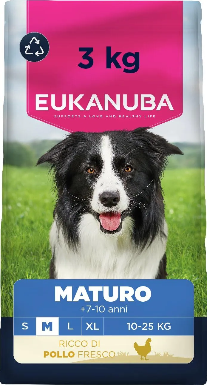 Eukanuba Adult 7+ Medium Breed Pollo Fresco - Alimento secco per cani maturi di taglia media