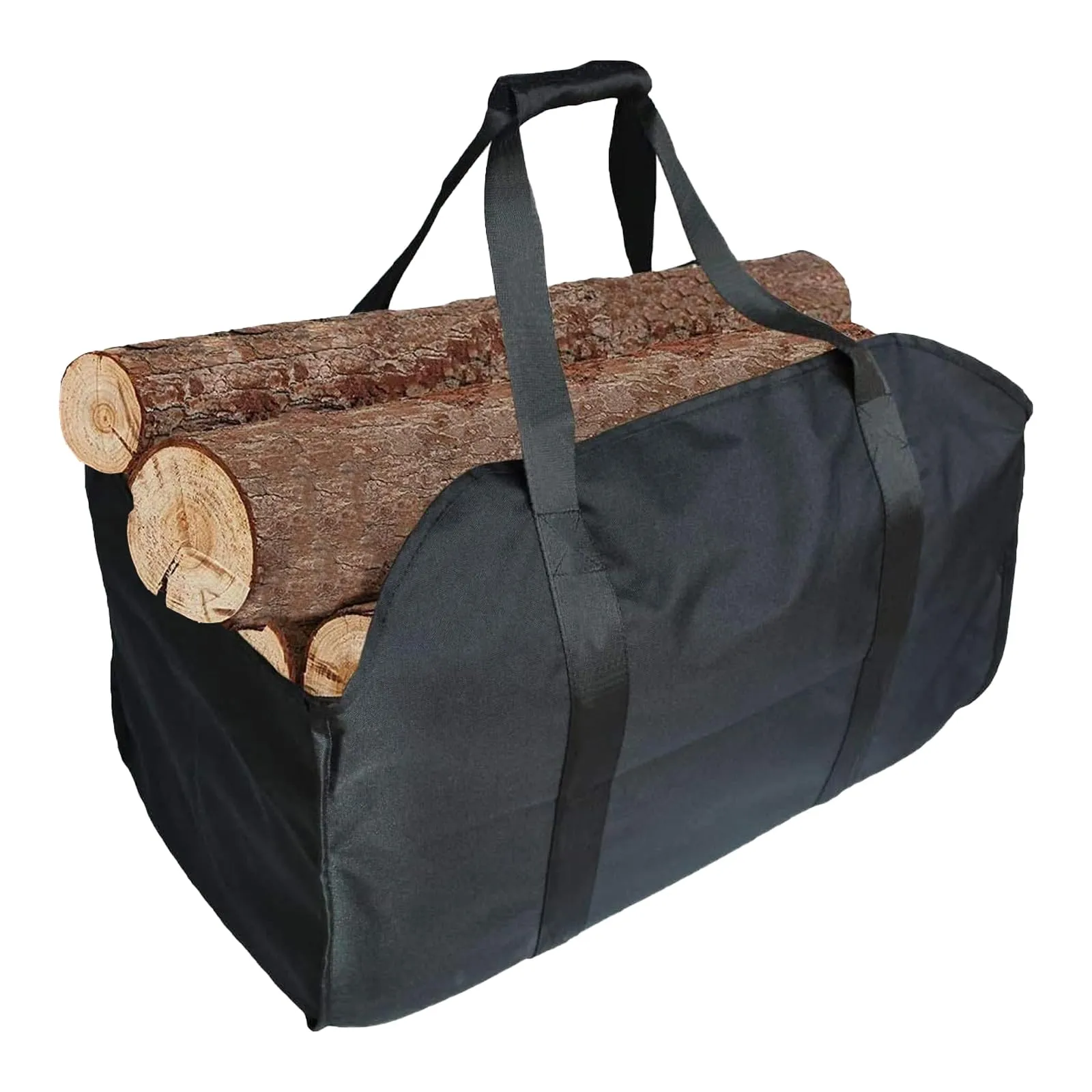 Borsa per Legna da Ardere Pieghevole e Impermeabile - Nero