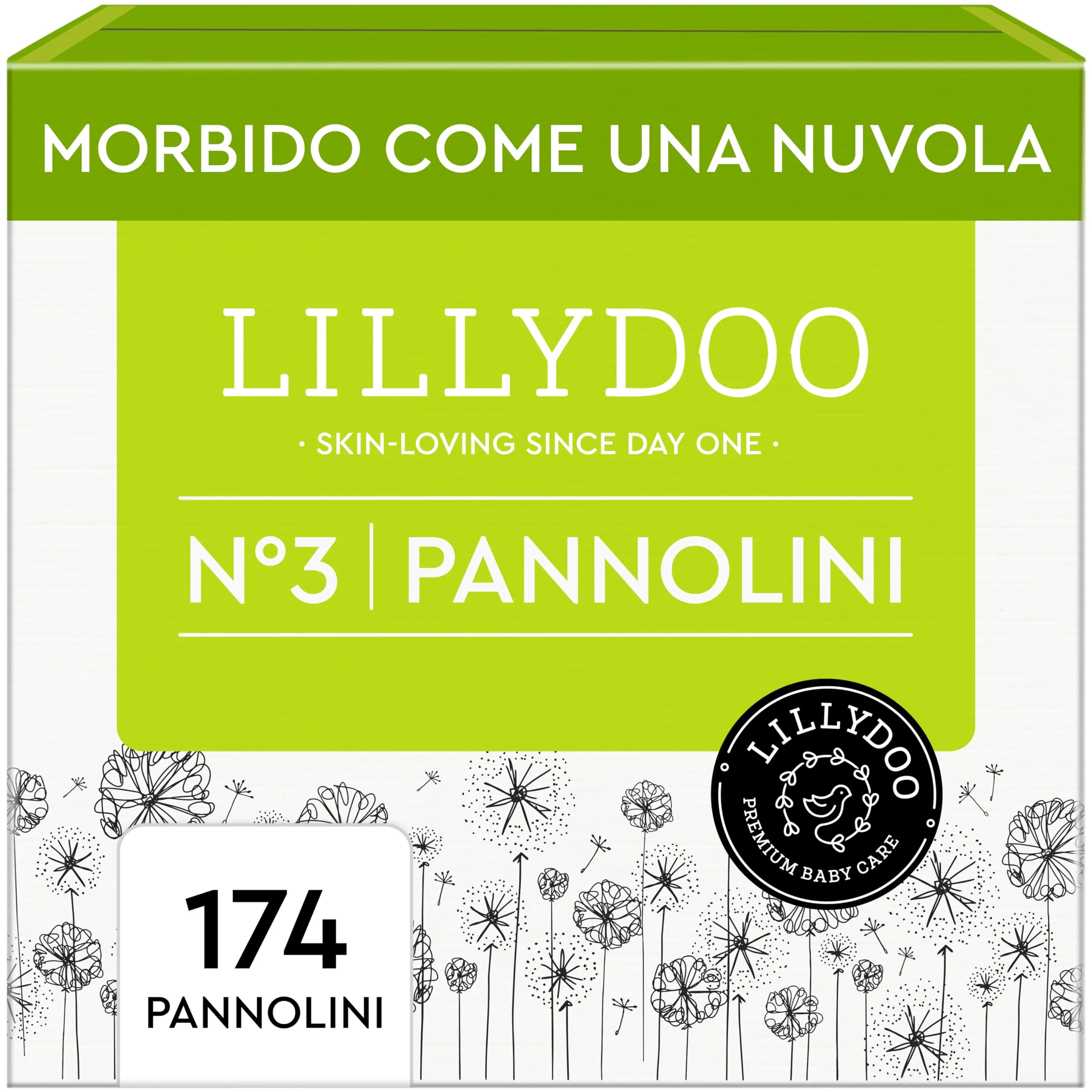 LILLYDOO Pannolini Taglia 3 (6-10 kg) - Pacco Scorta 174 Unità