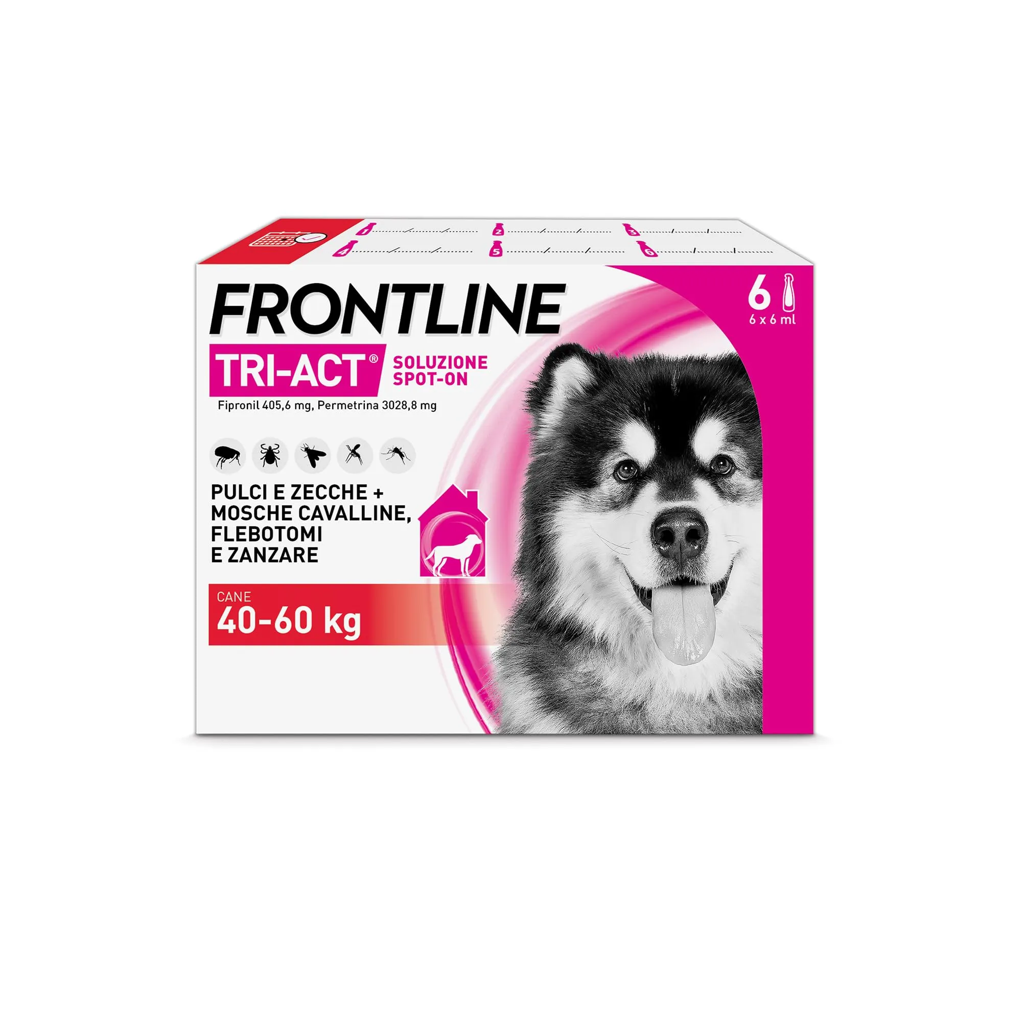 Frontline Tri-Act Cane XL (40-60kg) - 6 Pipette Antiparassitarie