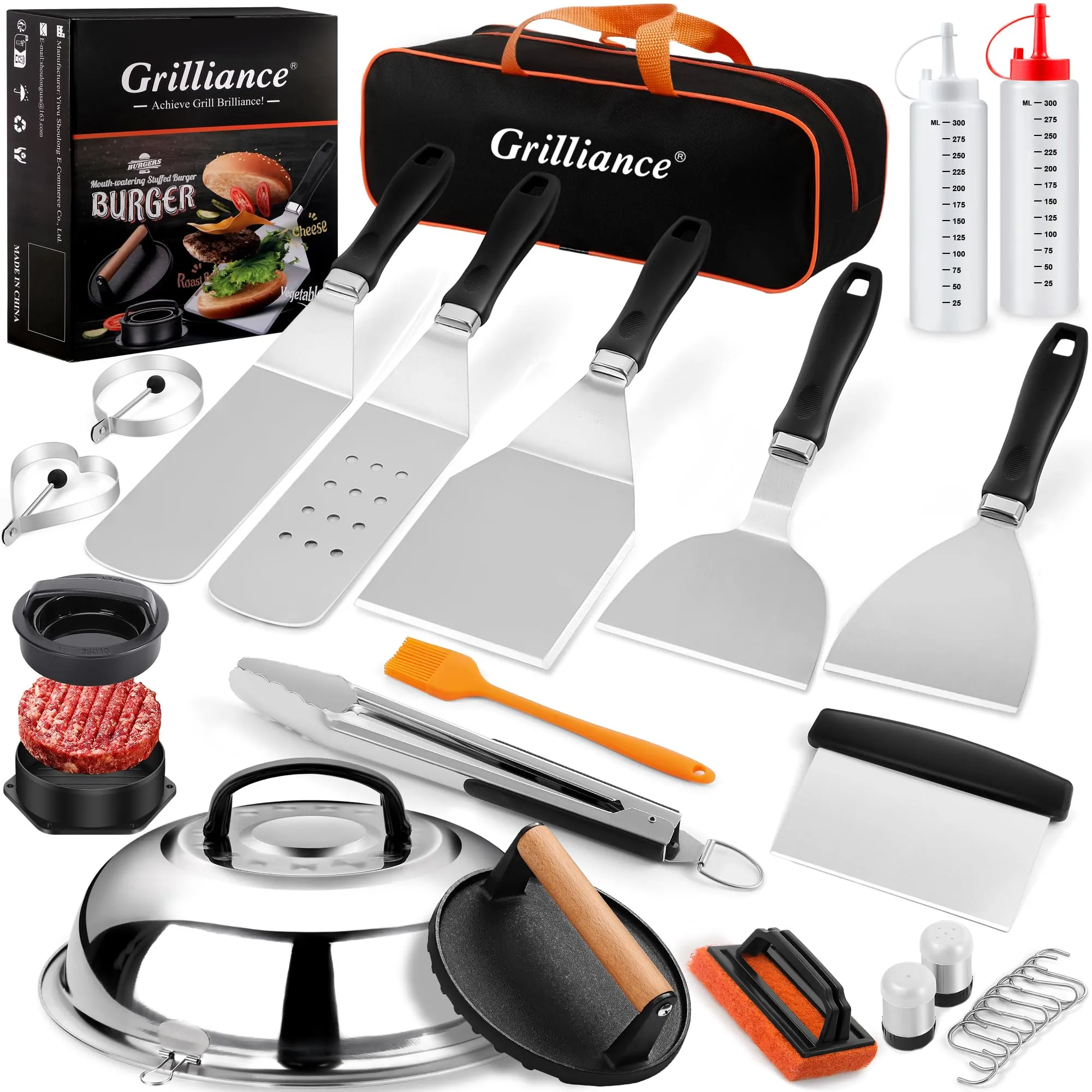 Grilliance 27PCS Set Accessori per Griglia Plancha: il Kit Completo per Barbecue Perfetto