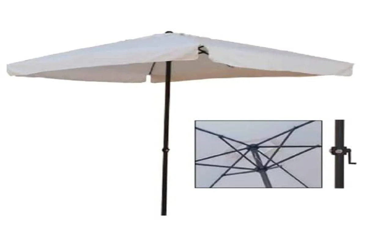 Ombrellone da Giardino Garden Friend 3x3 mt Quadro Bianco
