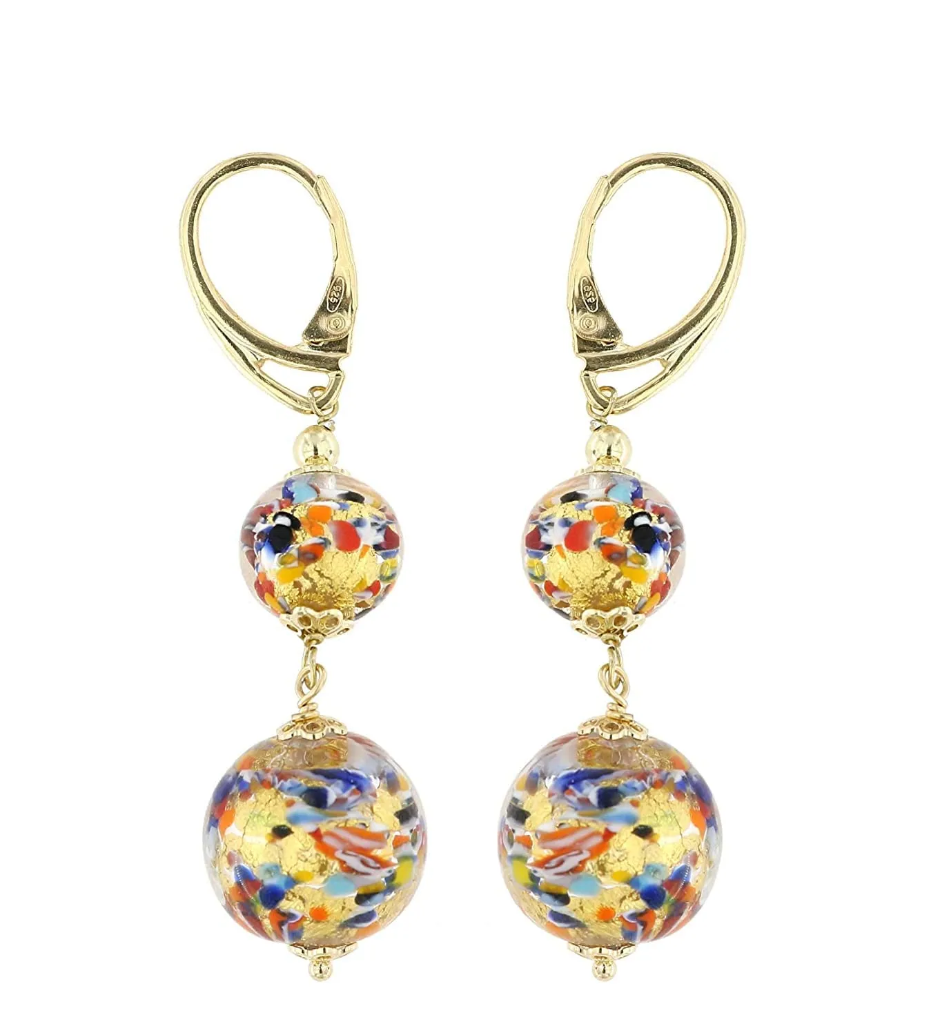 Orecchini Lunghi Venetiaurum in Vetro di Murano e Argento 925