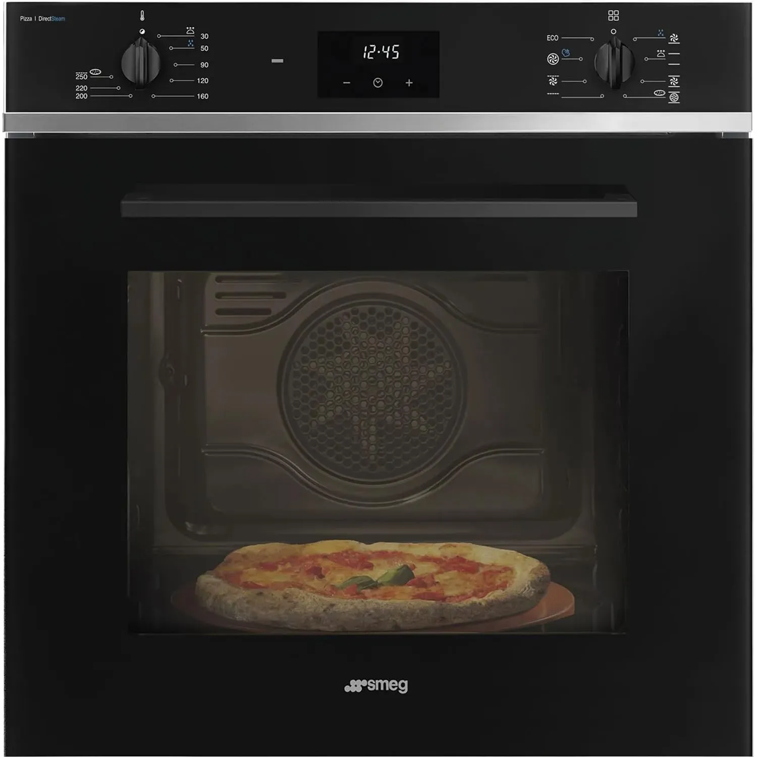 Smeg SF6400S1PZB - Forno Elettrico Ventilato da Incasso, 65 Litri, Nero