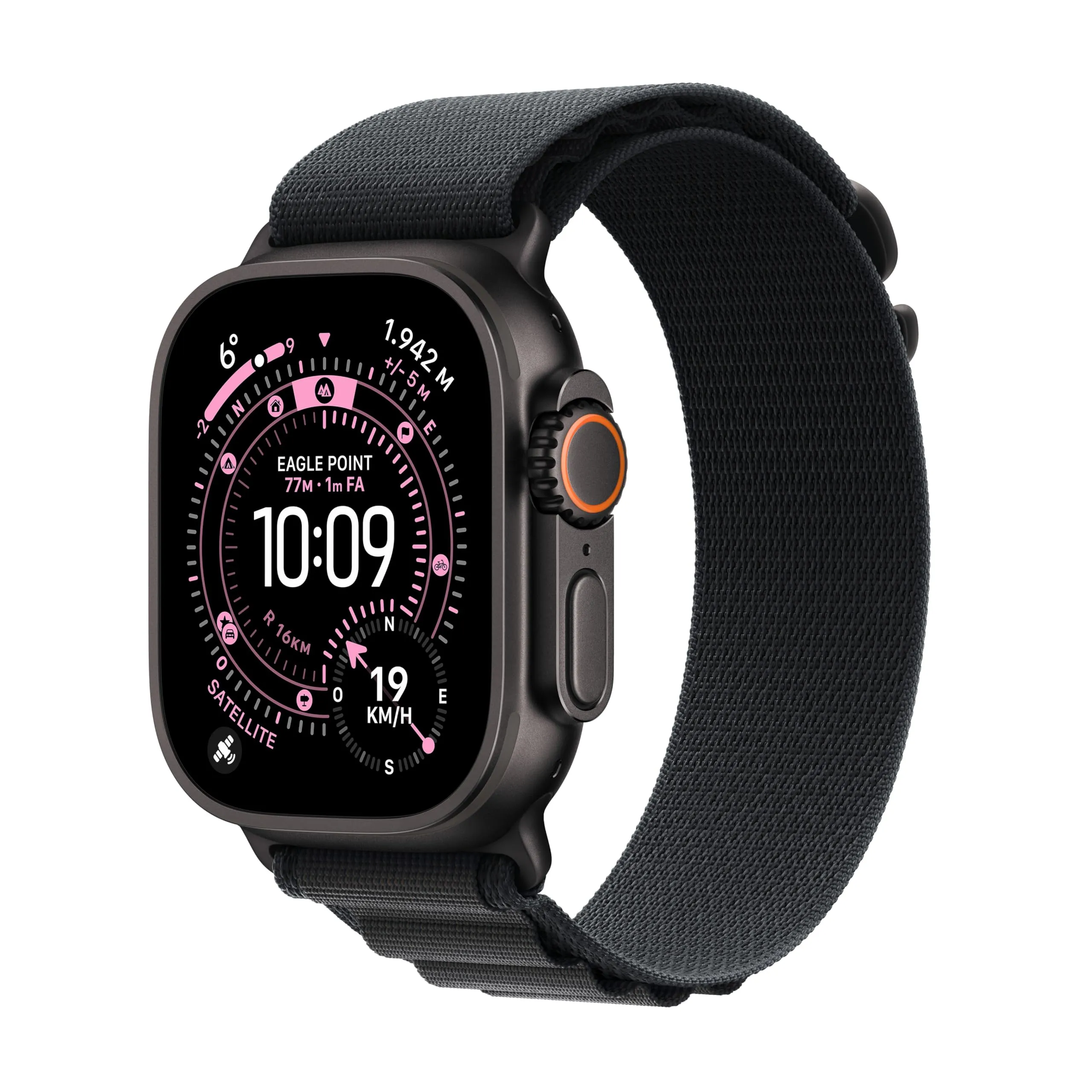 Apple Watch Ultra 3 GPS + Cellular, Cassa 49 mm in titanio nero con Alpine Loop nero - Medium