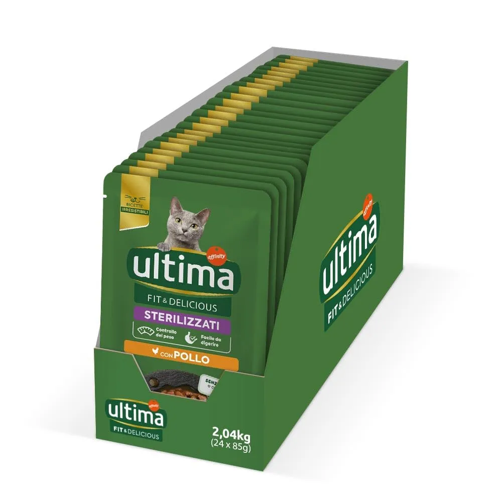 Ultima Fit & Delicious Pollo - Cibo Umido per Gatti Adulti (24 x 85g)