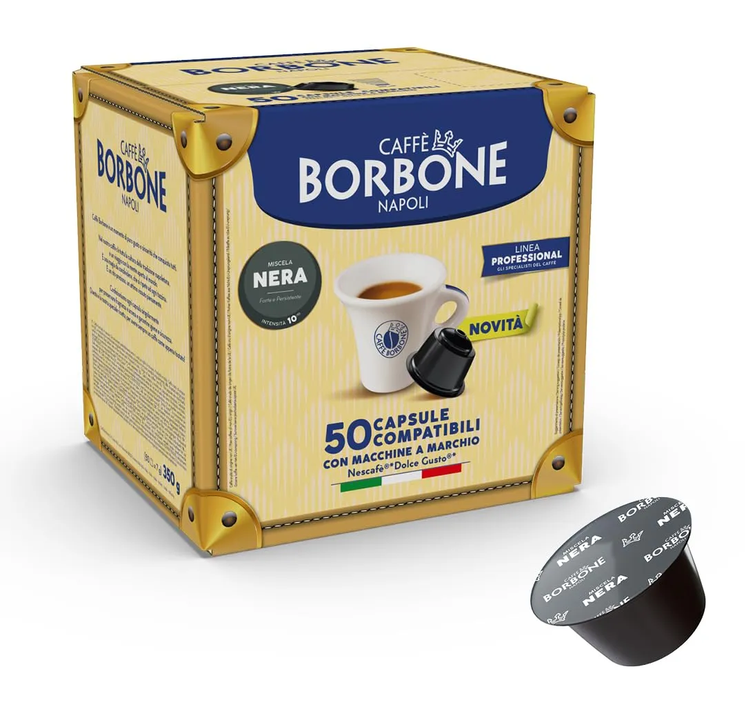 Caffè Borbone Miscela Nera - 50 Capsule Compatibili Dolce Gusto