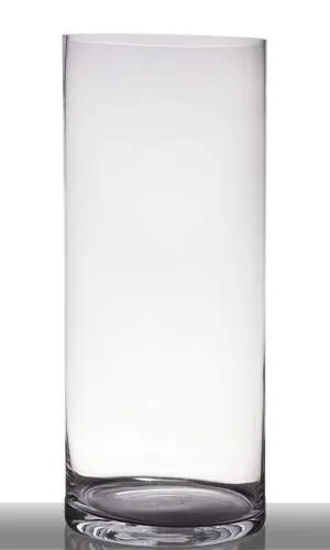INNA-Glas Vaso da Pavimento in Vetro Sansa Cilindro Trasparente 60cm Ø 25cm