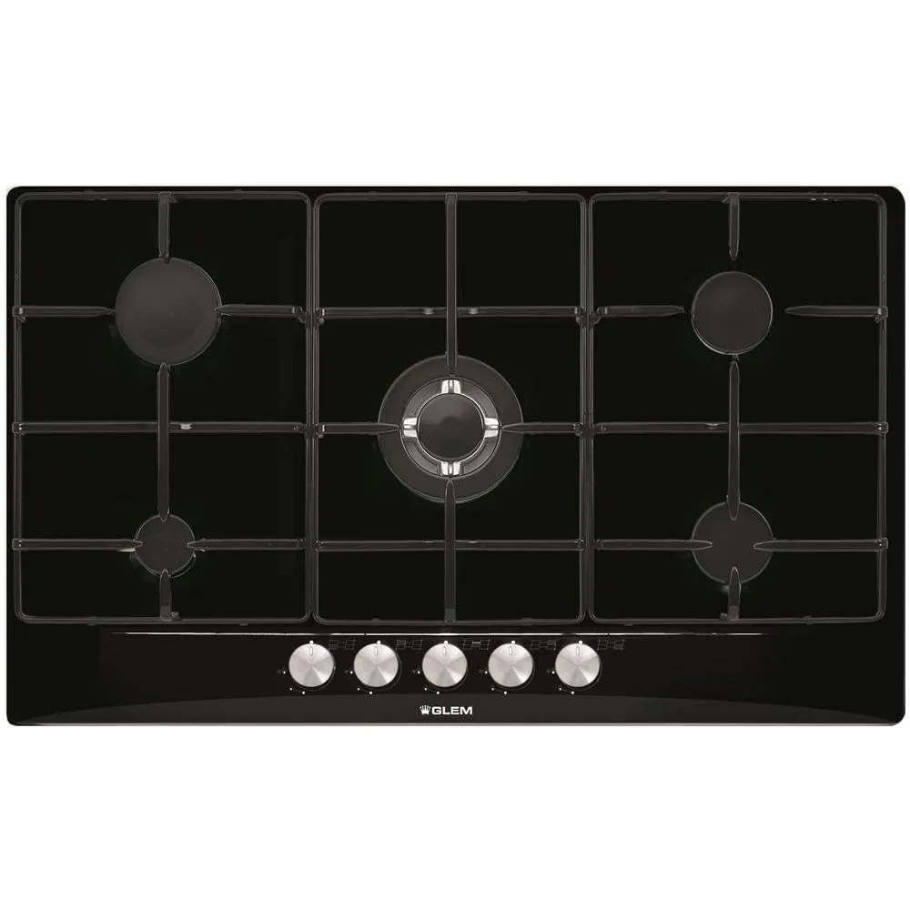 Piano cottura a gas Glem Gas GT955 - Nero
