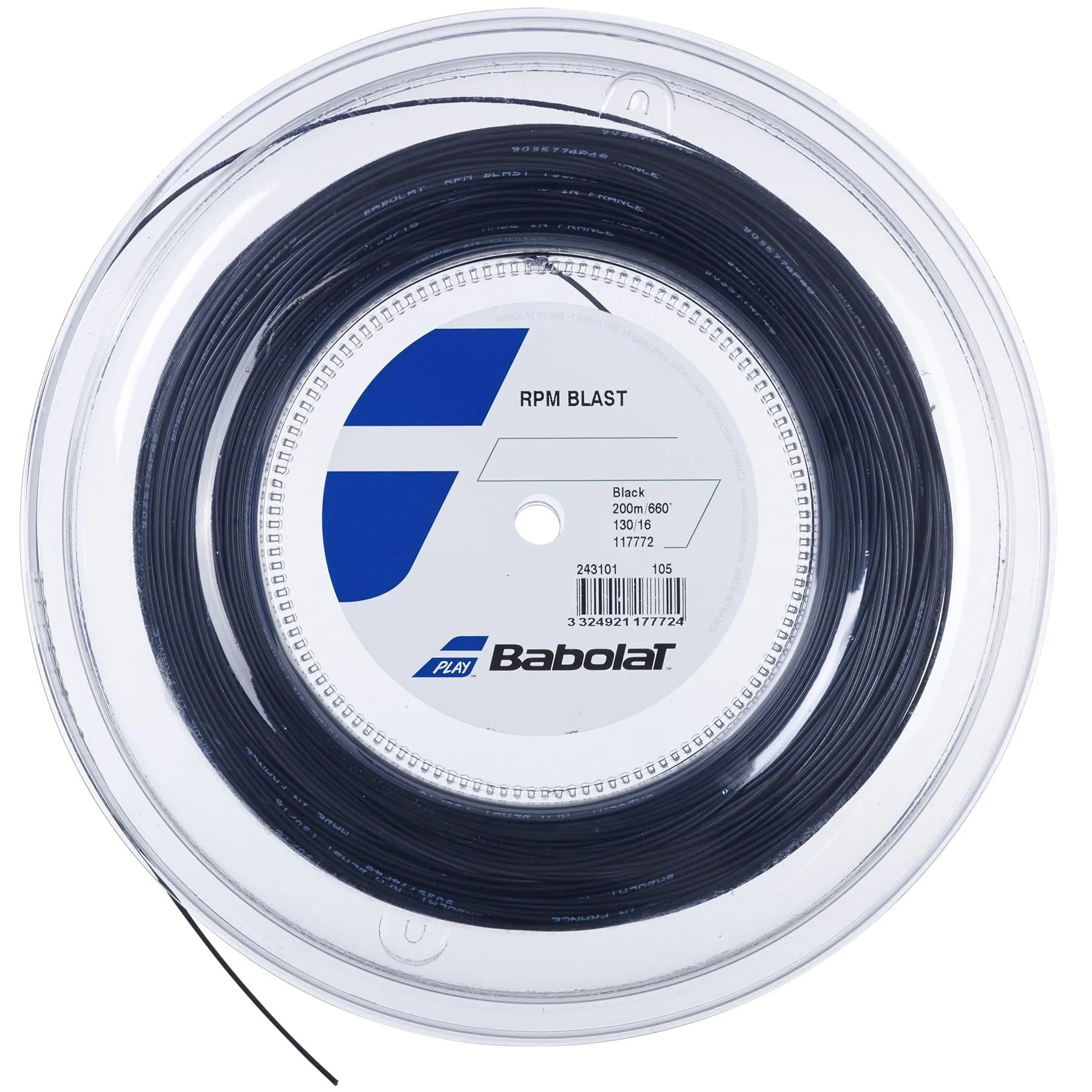 Babolat RPM Blast 200M, Corde Unisex - Adulto, Nero, 1.30 mm