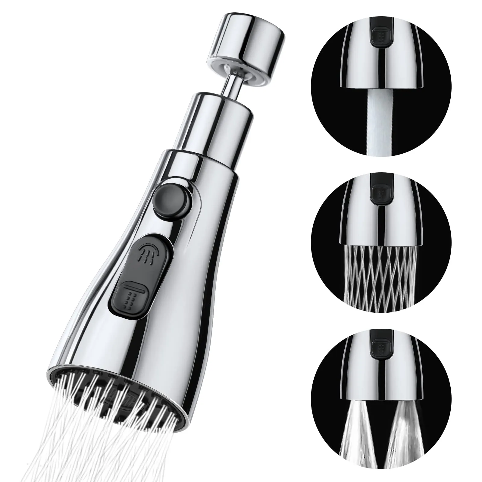 OSDUE Kit Aeratore Rubinetto Cucina con 3 Modalità di Getto