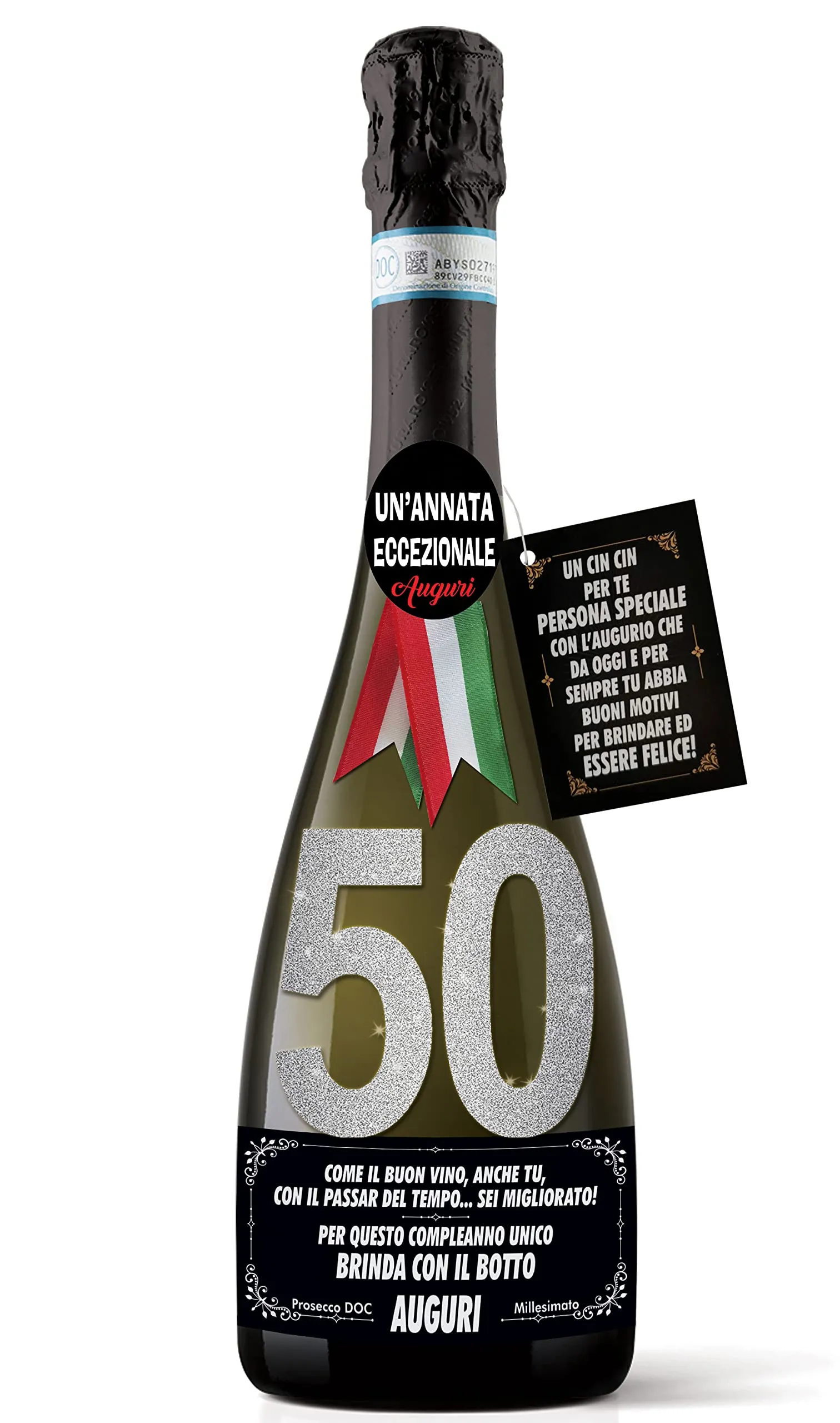 Bottiglia Prosecco D.O.C. Millesimato Personalizzata 50 Anni