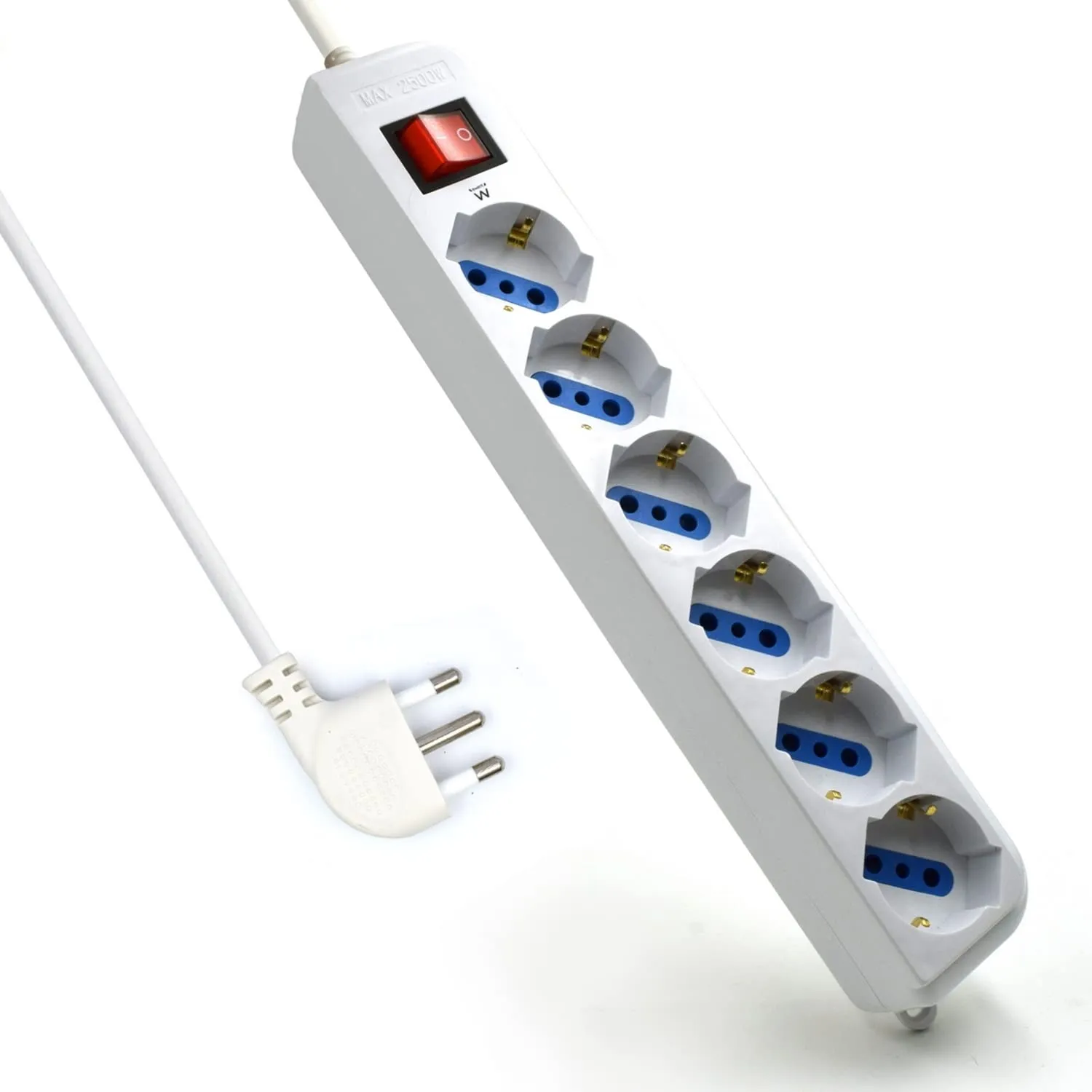 Multipresa 6 Posti Italiane/Schuko con Protezione e Cavo 5m