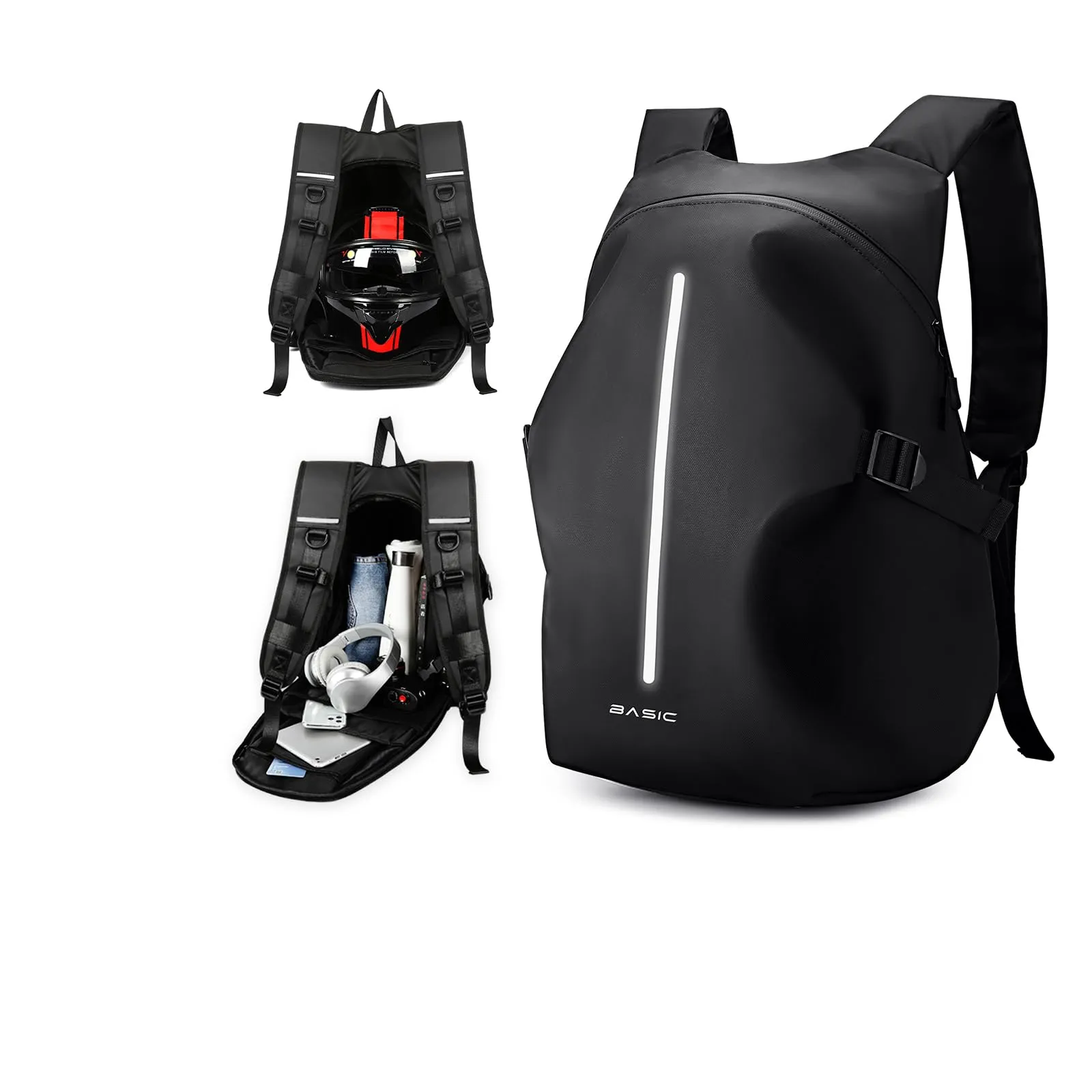 WEPLAN Zaino Portacasco da Moto - Nero L