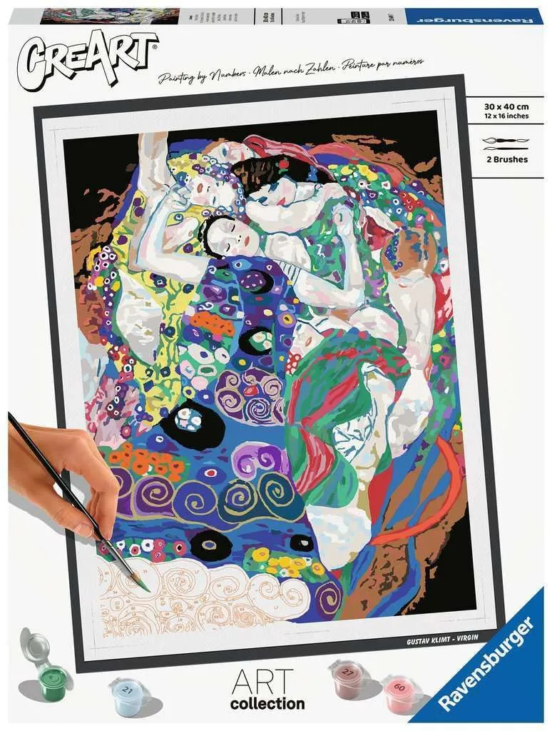 Ravensburger - CreArt Serie B Art Collection, Klimt, La Vergine, Dipingere con i Numeri, Kit Pittura Adulti, Quadri Famosi, Idea Regalo Donna o Uomo, 14+ Anni, 30x40 cm