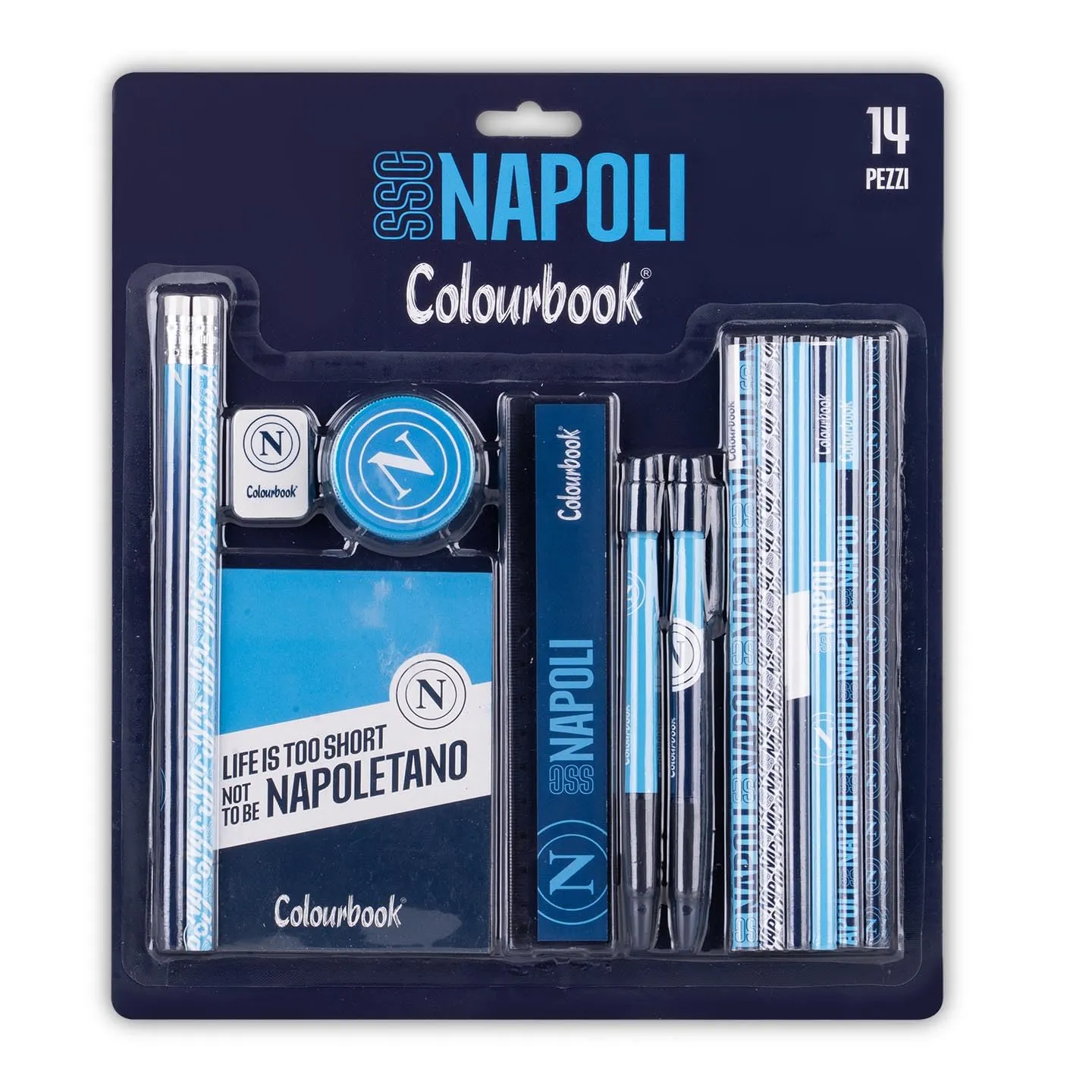 Colourbook - SSC Napoli Set Cancelleria 14 Pezzi - Licenza Ufficiale