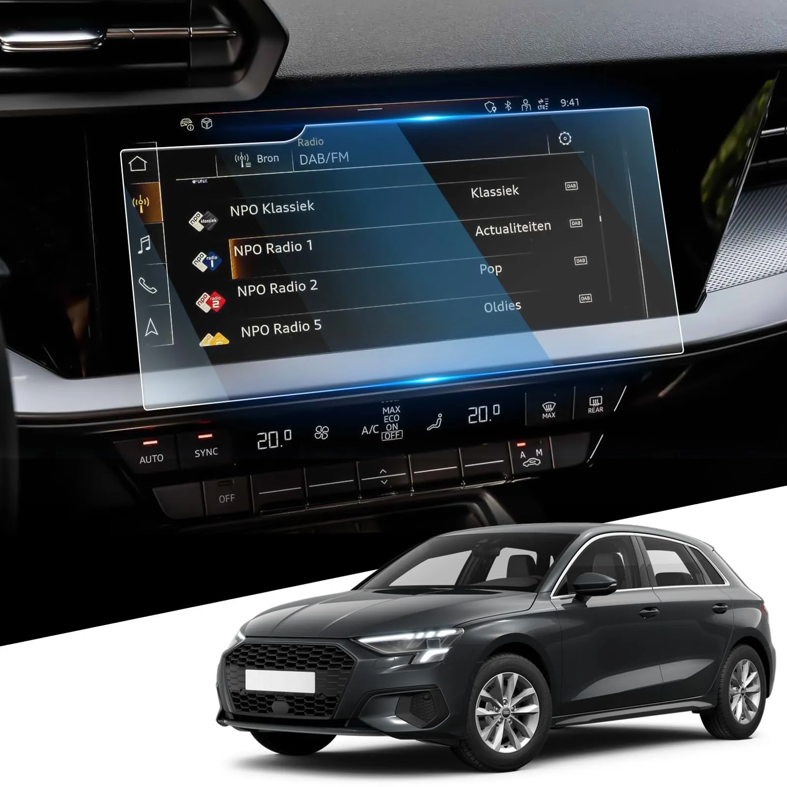 WEIPIN Pellicola Protettiva in Vetro Temperato 10.1" per Audi A3 8Y (2020-2024)