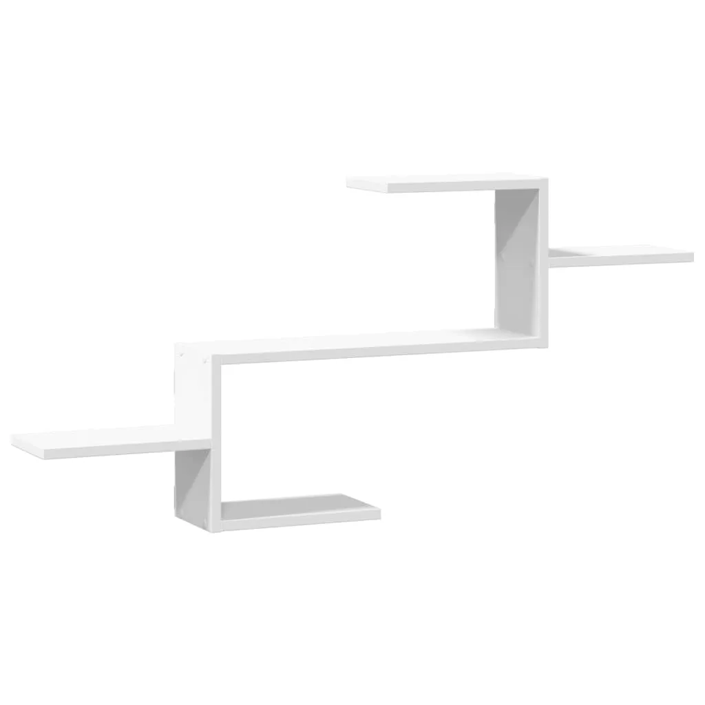 Scaffale a Parete Bianco in Legno Multistrato 104x15x49 cm