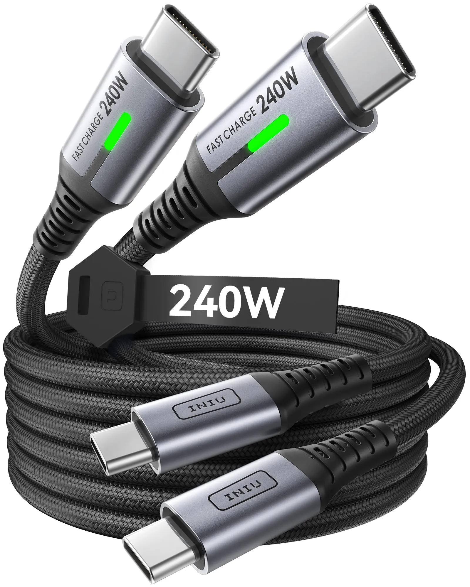 Cavi 4 Piedi Cavo Di Ricarica 3 In 1 Intrecciato Nylon 4 Piedi, Per IPhone, USB-C, Micro USB - Fenzer Cavo Ricarica Veloce 4 Piedi