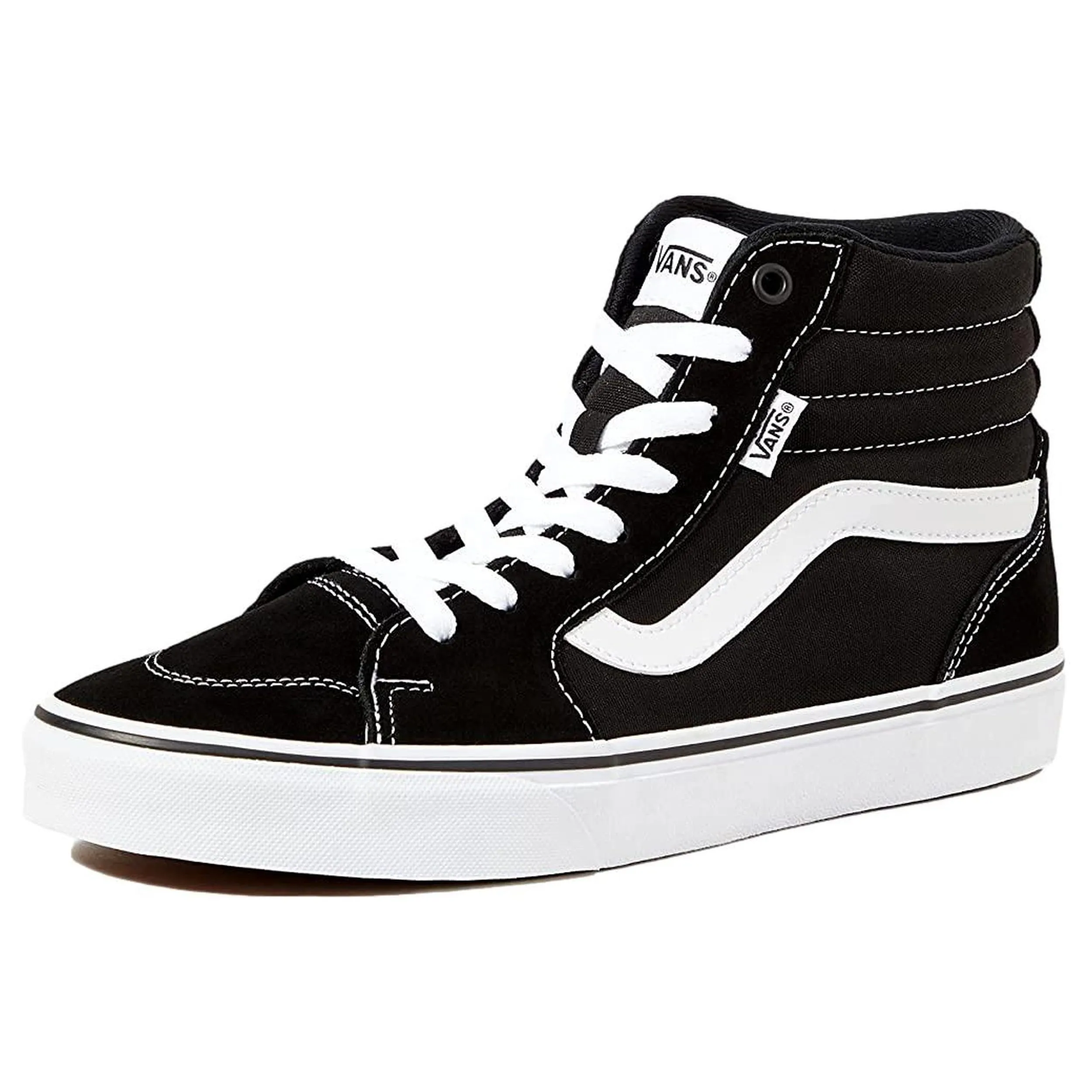 Vans Filmore Hi, Sneaker Donna, Suede Canvas Black White