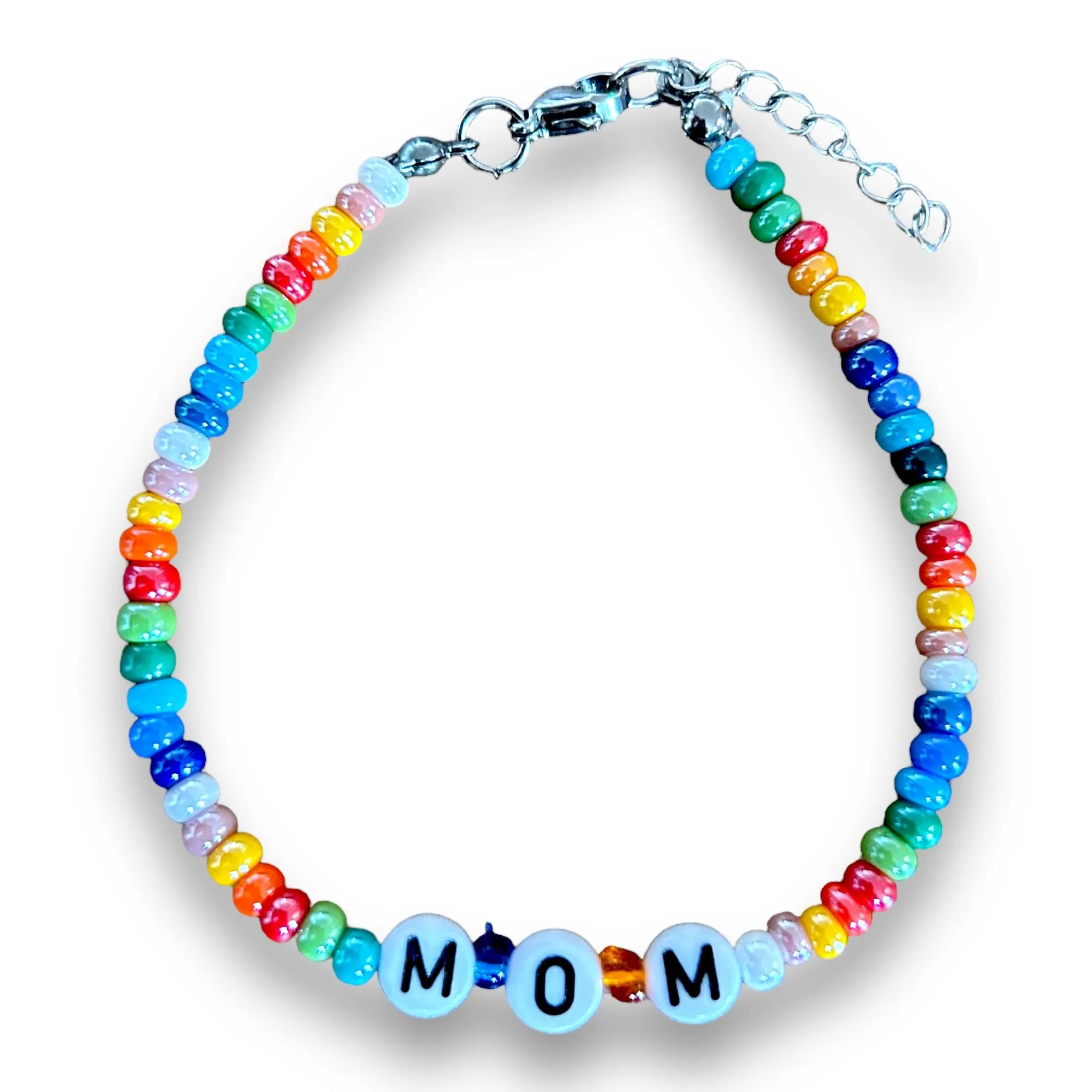 Bracciale Personalizzato Nome - Vero Bijoux - Perline Boemia e Acciaio Inox