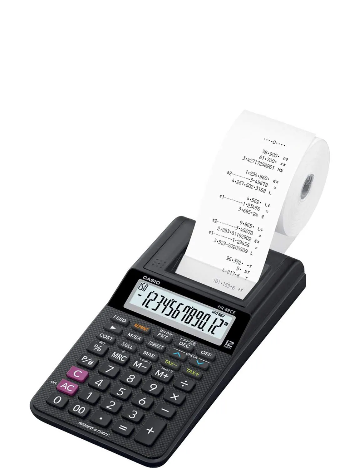 Casio HR-8RCE-BK Calcolatrice Scrivente Portatile