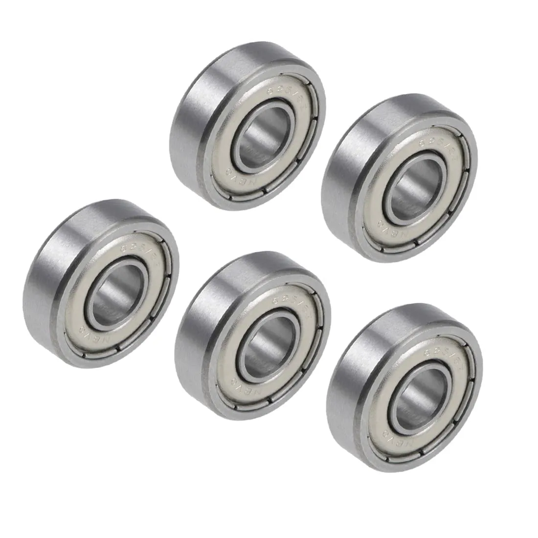 PATIKIL 6mm x 16mm x 5mm Cuscinetti a Sfere a Gola Profonda R1660ZZ, Acciaio al Cromo, 5 Pezzi