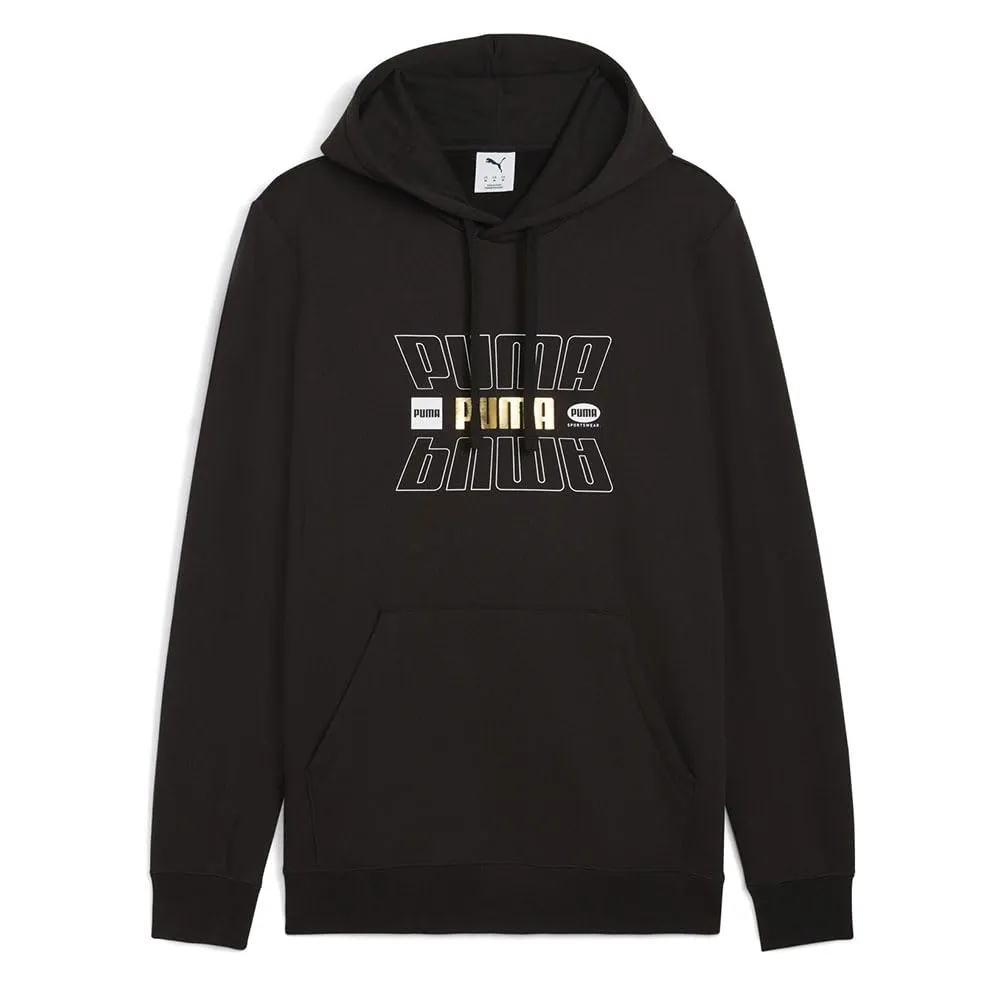 Puma Ess Logo Lab Holiday Hoodie - Felpa con Cappuccio Uomo, Nera