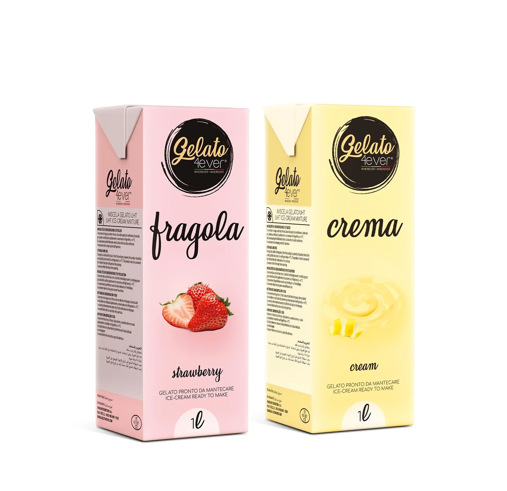 Gelato 4ever - Bundle Crema e Fragola: Il Gelato Artigianale Pronto da Mantecare