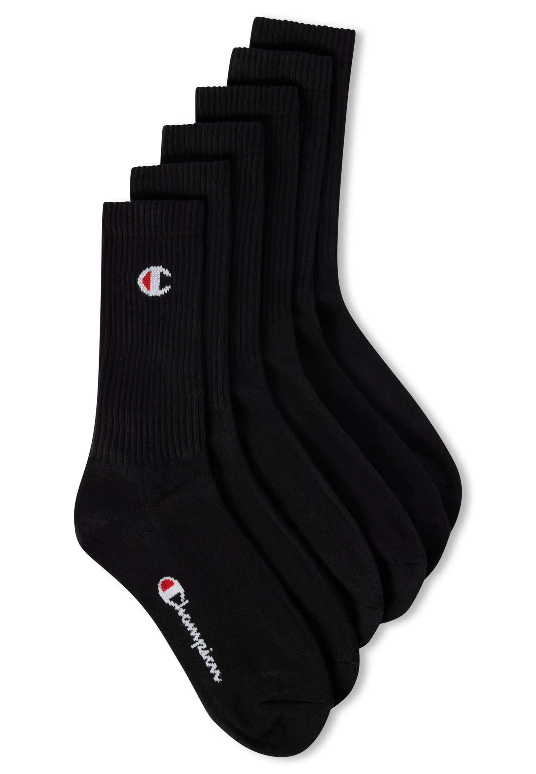 Champion Core 6PP Crew Calzini Sportivi Unisex Nero 43-46