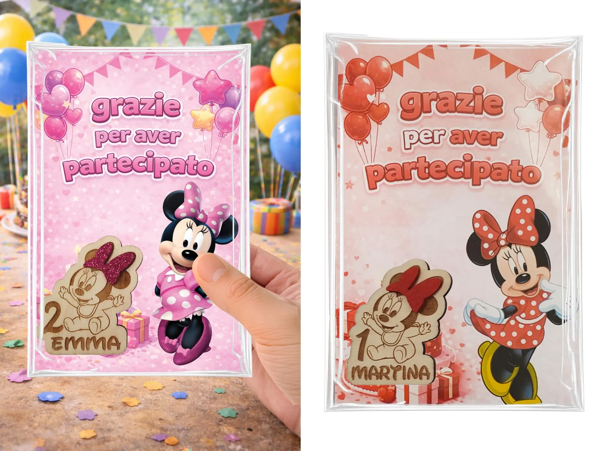 Ciondolini/Calamite Baby Minnie Personalizzati - Bomboniere, Segnaposto, Eventi