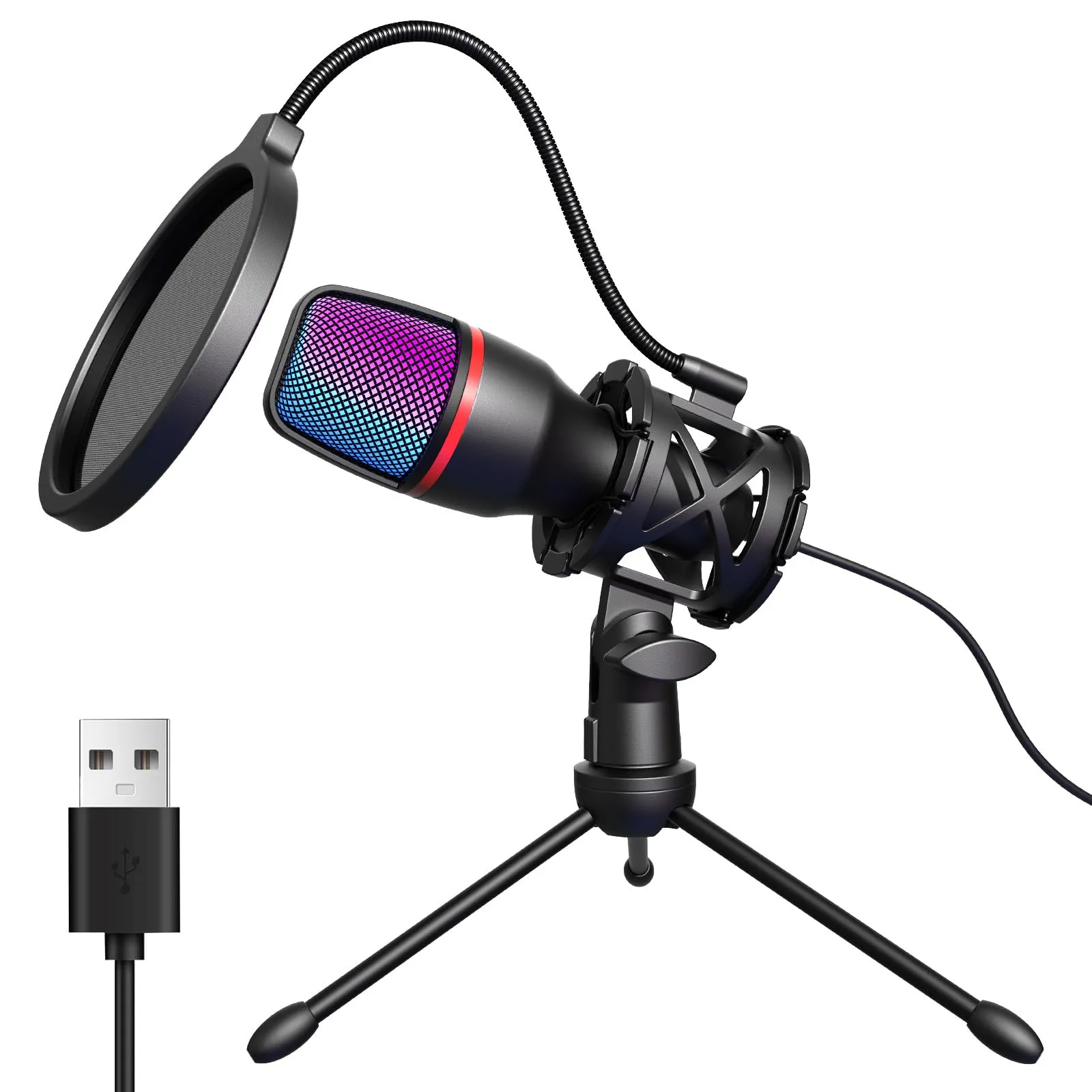 Hoppac Microfono USB da Gaming con RGB