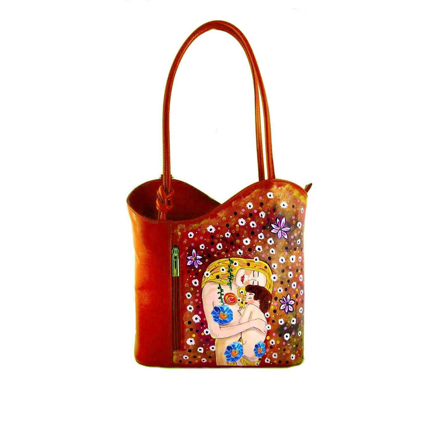 Borsa in pelle dipinta a mano - Maternità di Klimt