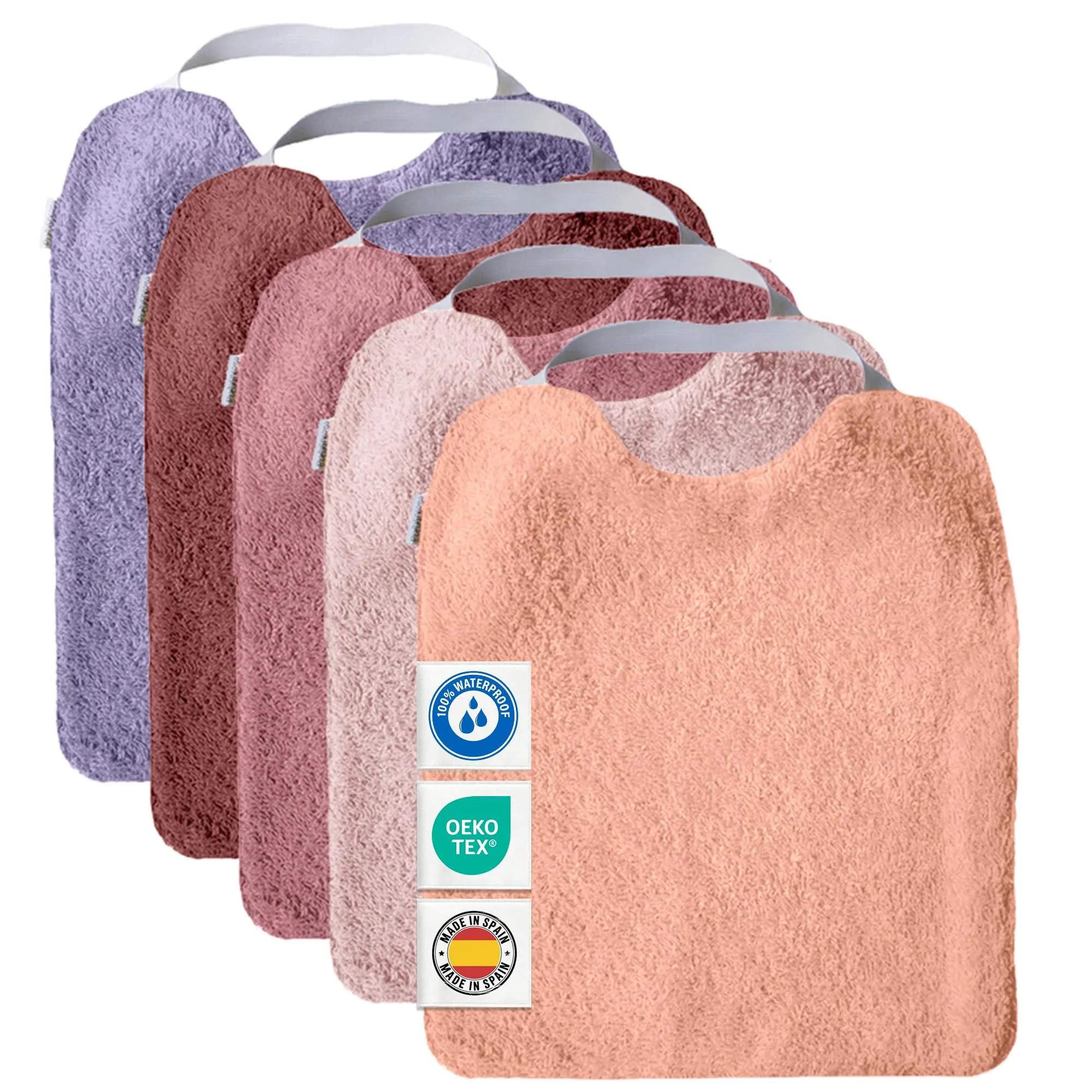 MIMUSELINA Set 5 Bavaglini Asilo con Elastico: Protezione e Autonomia per il Tuo Bambino