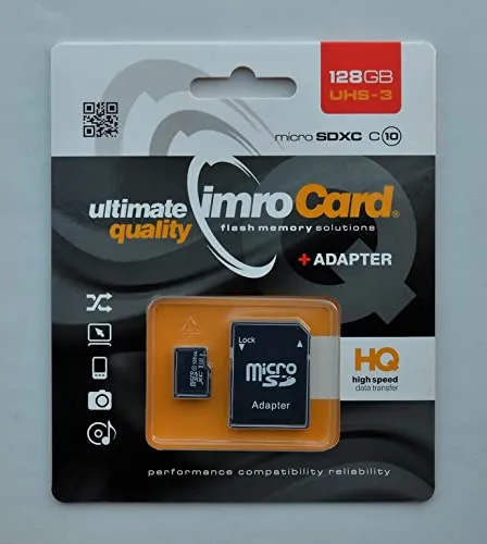 Imro Adattatore Memory Card MicroSD 128GB Class 10 UHS-3