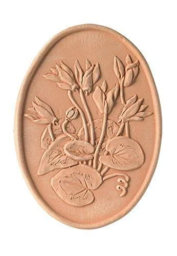 Pannelli Decorativi da Parete "Ciclamini e Girasoli" in Terracotta Artigianale - Set di 2