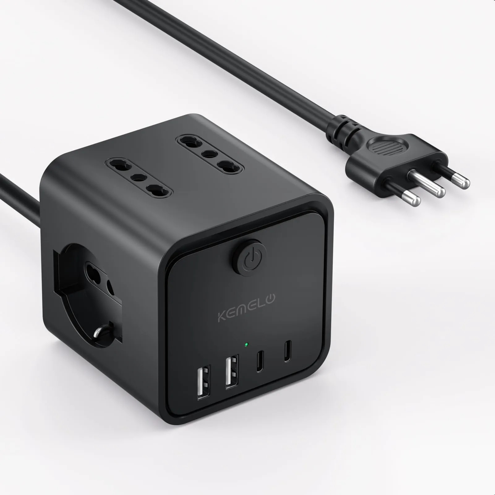 Ciabatta Elettrica Multipresa 7-in-1 con USB e Prolunga 2M