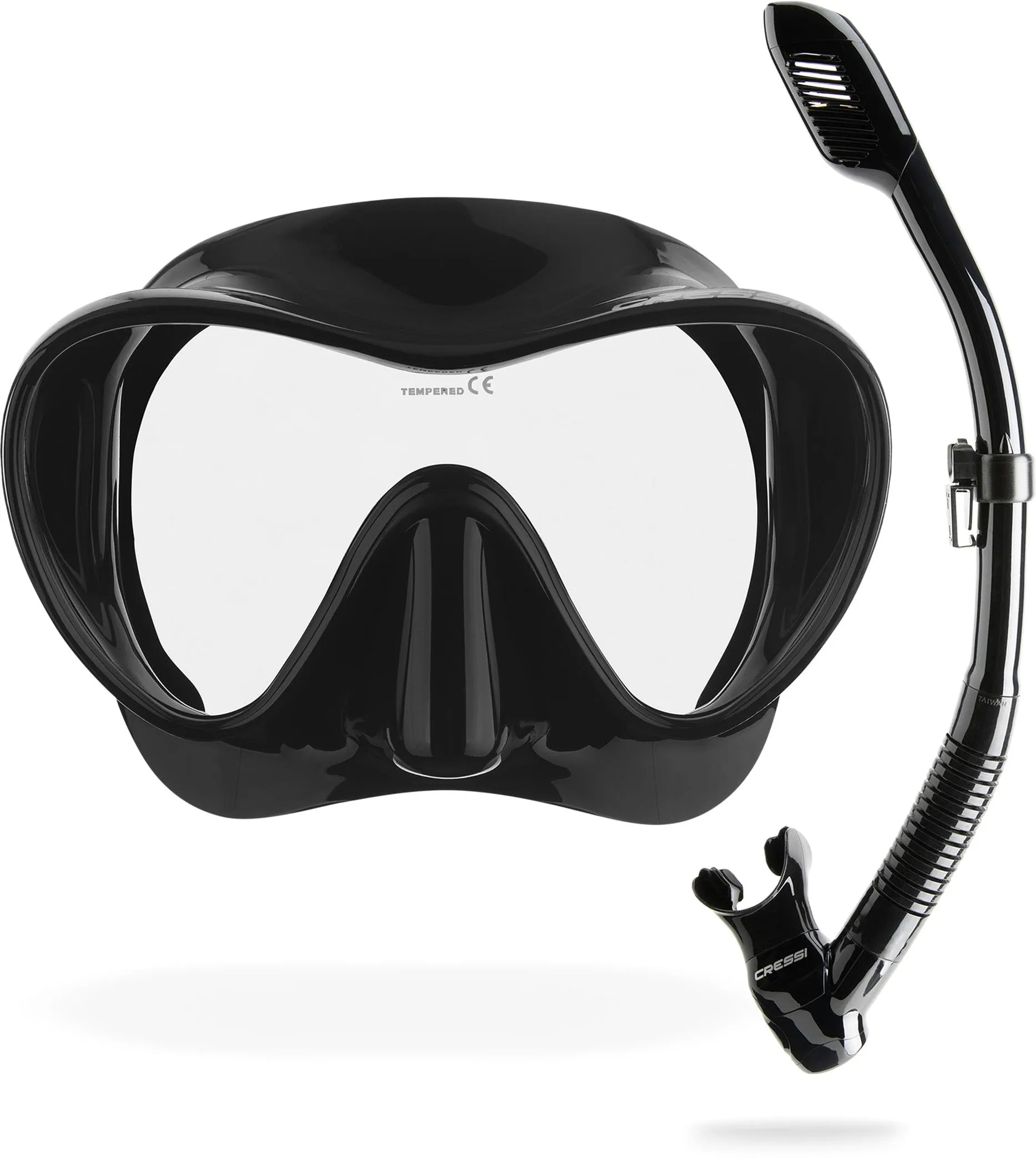 Cressi F1 Combo - Set Maschera Frameless F1 + Snorkel Dry per Immersioni e Snorkeling