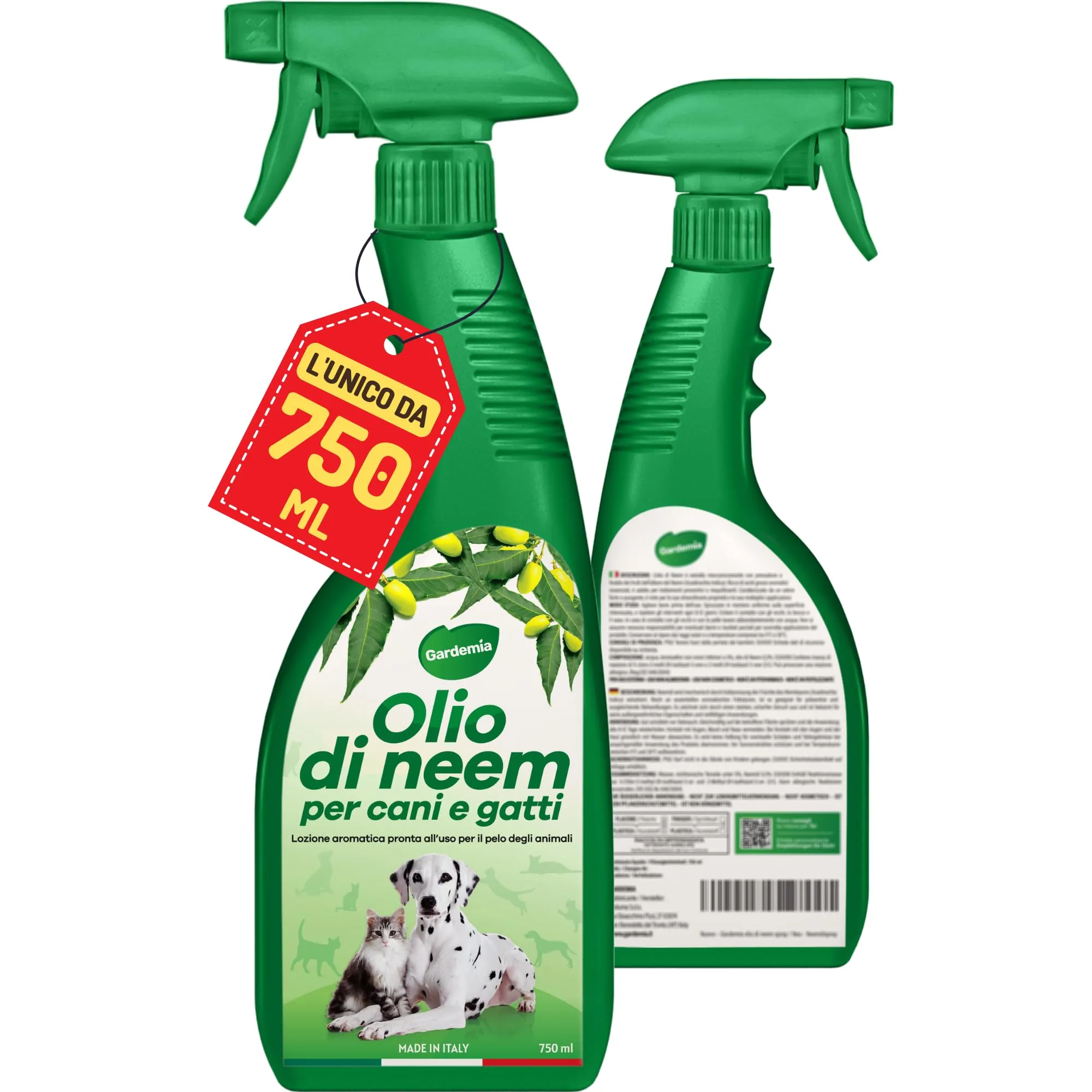 Gardemia Olio di Neem Spray per Cani e Gatti - 750ml